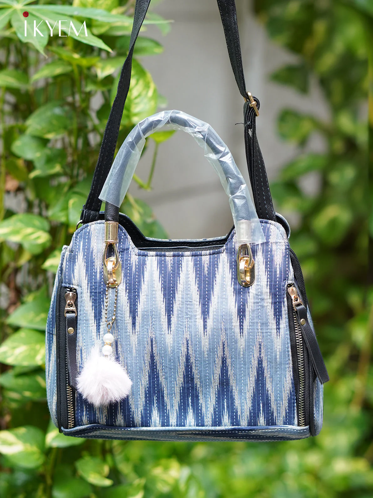 Blue- Ajrakh hand bag