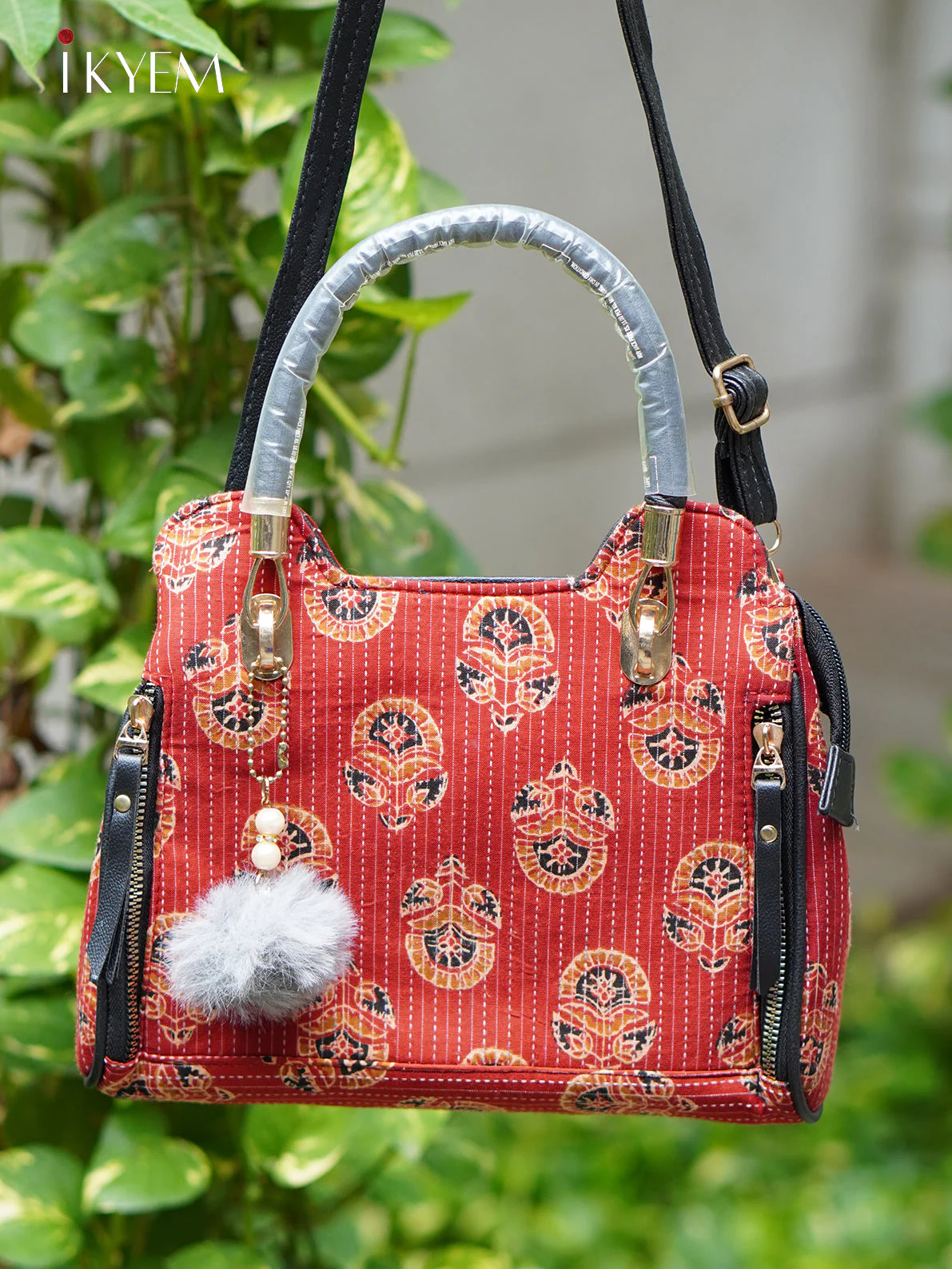Red & Brown - Ajrakh hand bag