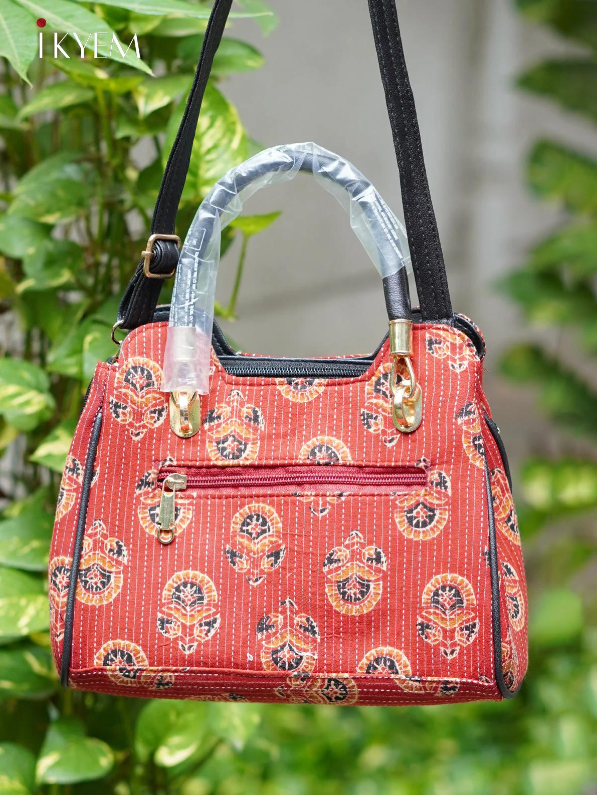 Red & Brown - Ajrakh hand bag - Image 2