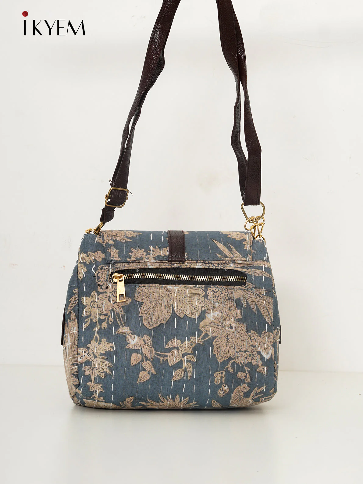 Grey & Brown- Ajrakh Hand Bag - Image 2