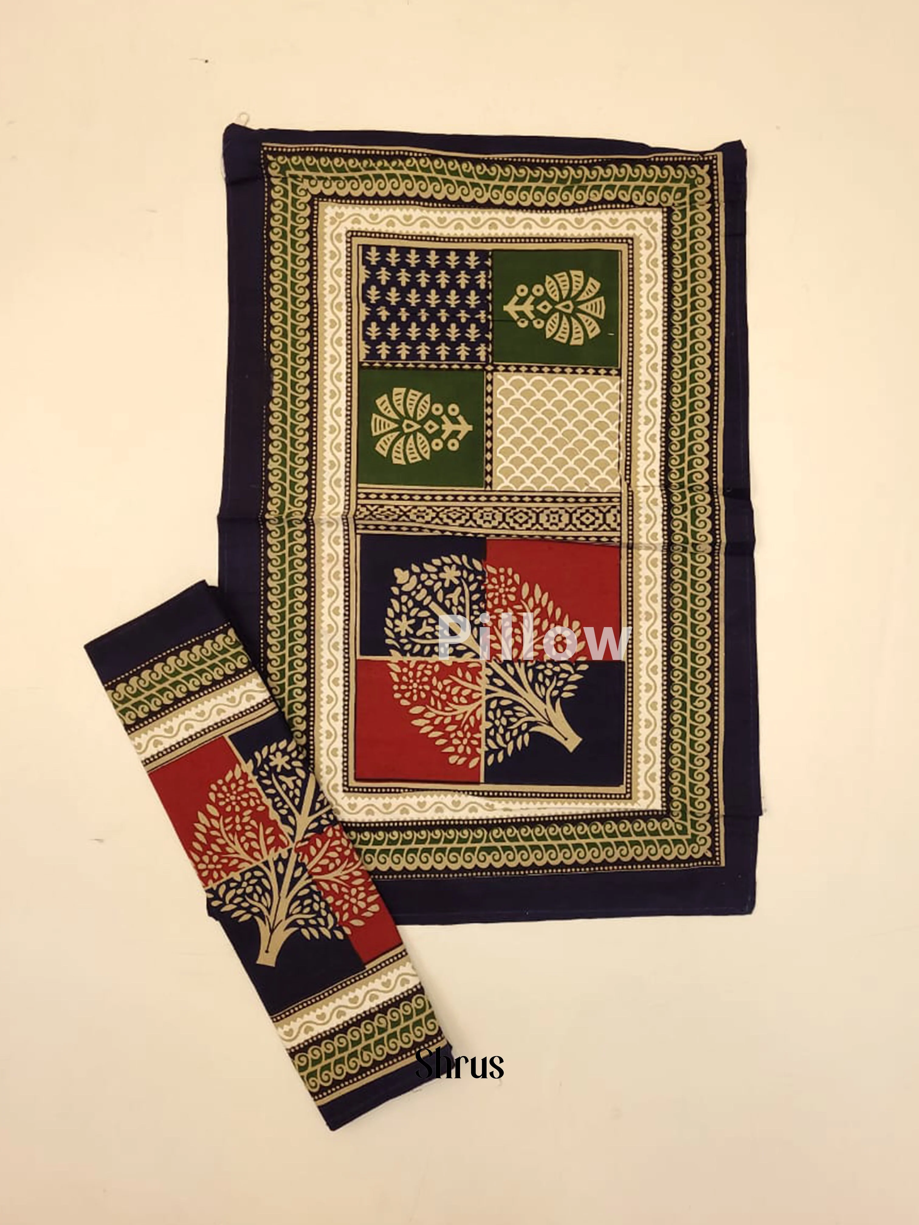 Navy Blue & Green - Bed Spreads - Image 2