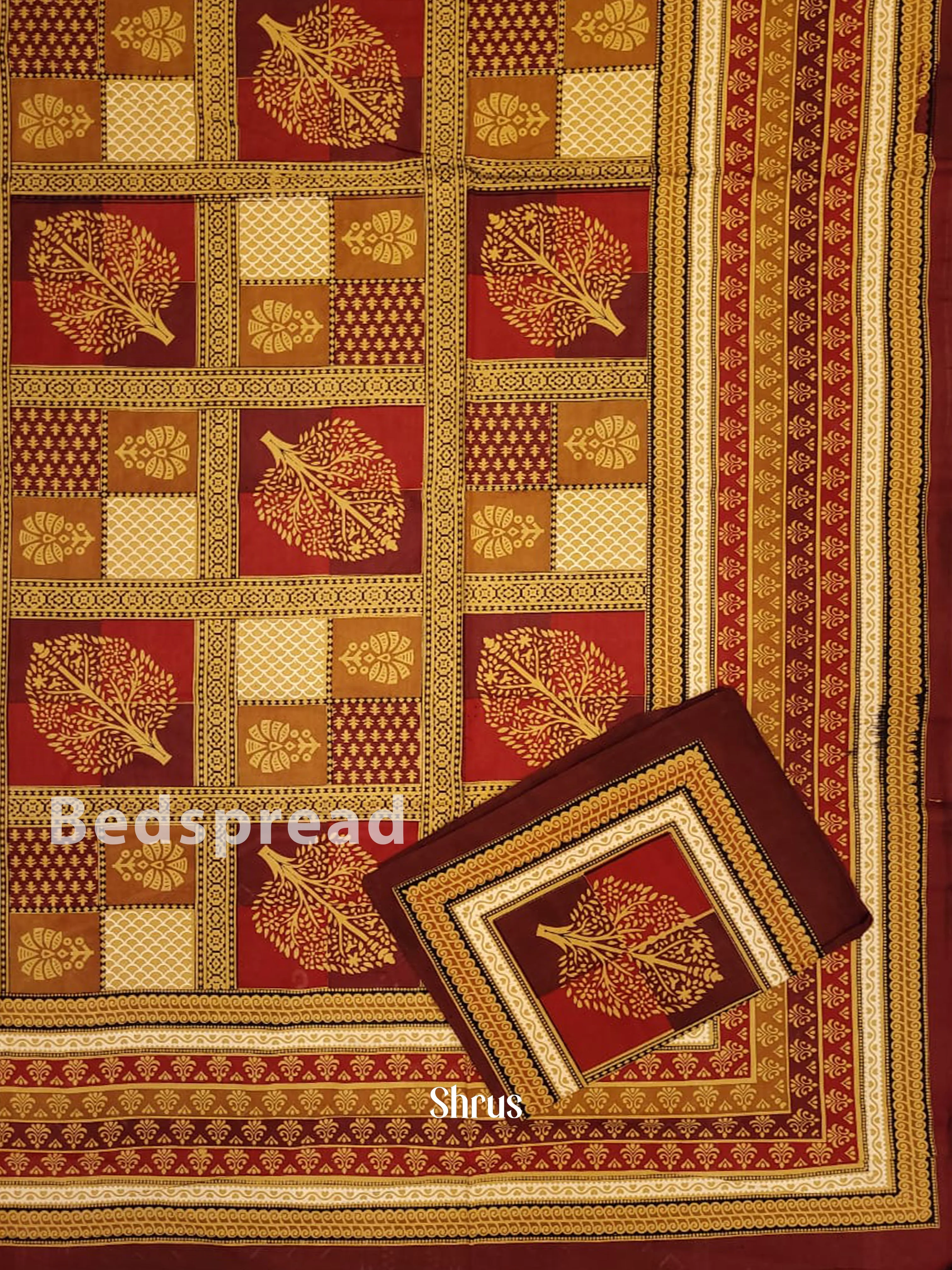 Mustard & Maroon - Bed Spreads - Image 2