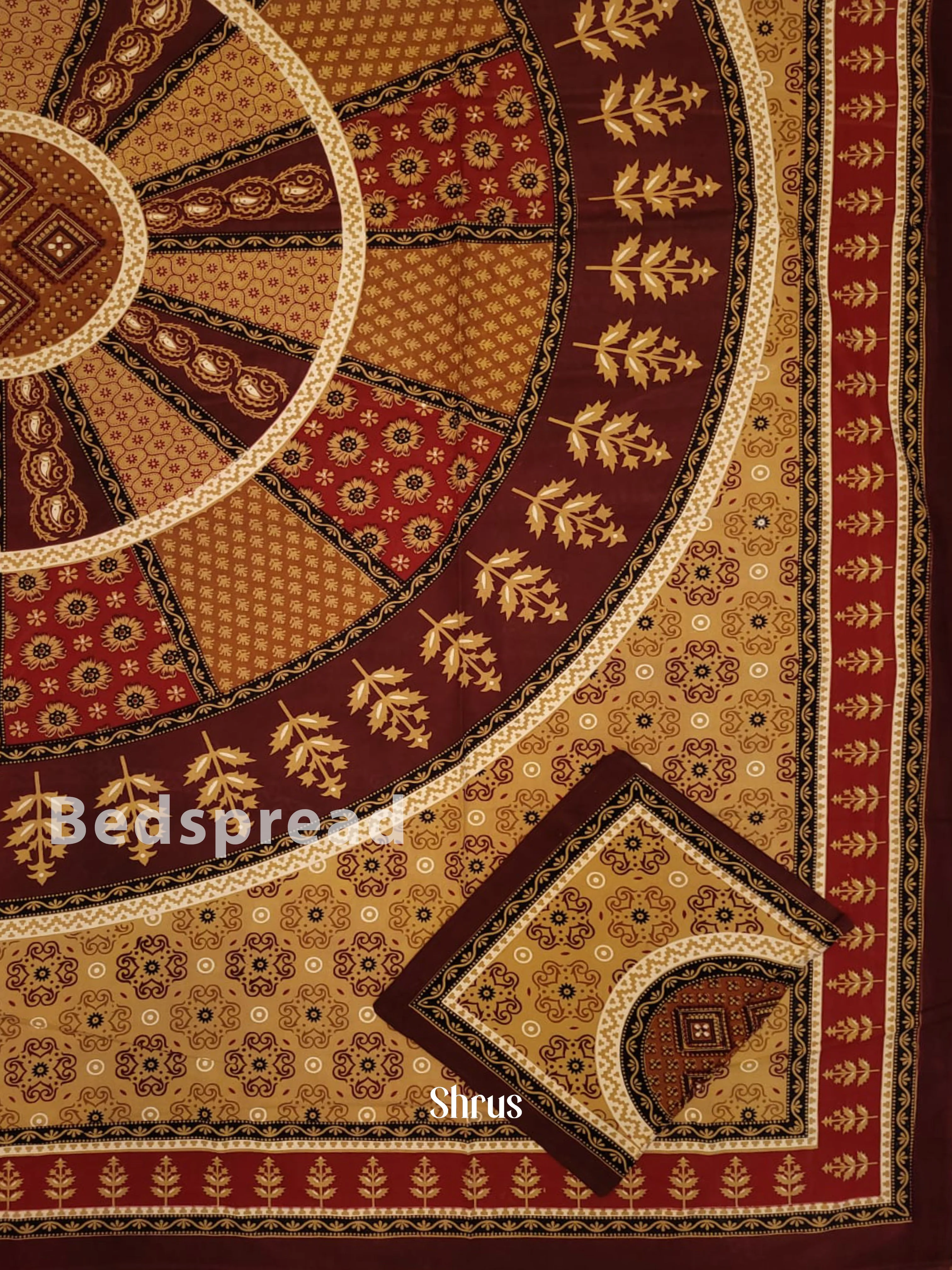 Beige & Maroon - Bed Spreads - Image 2