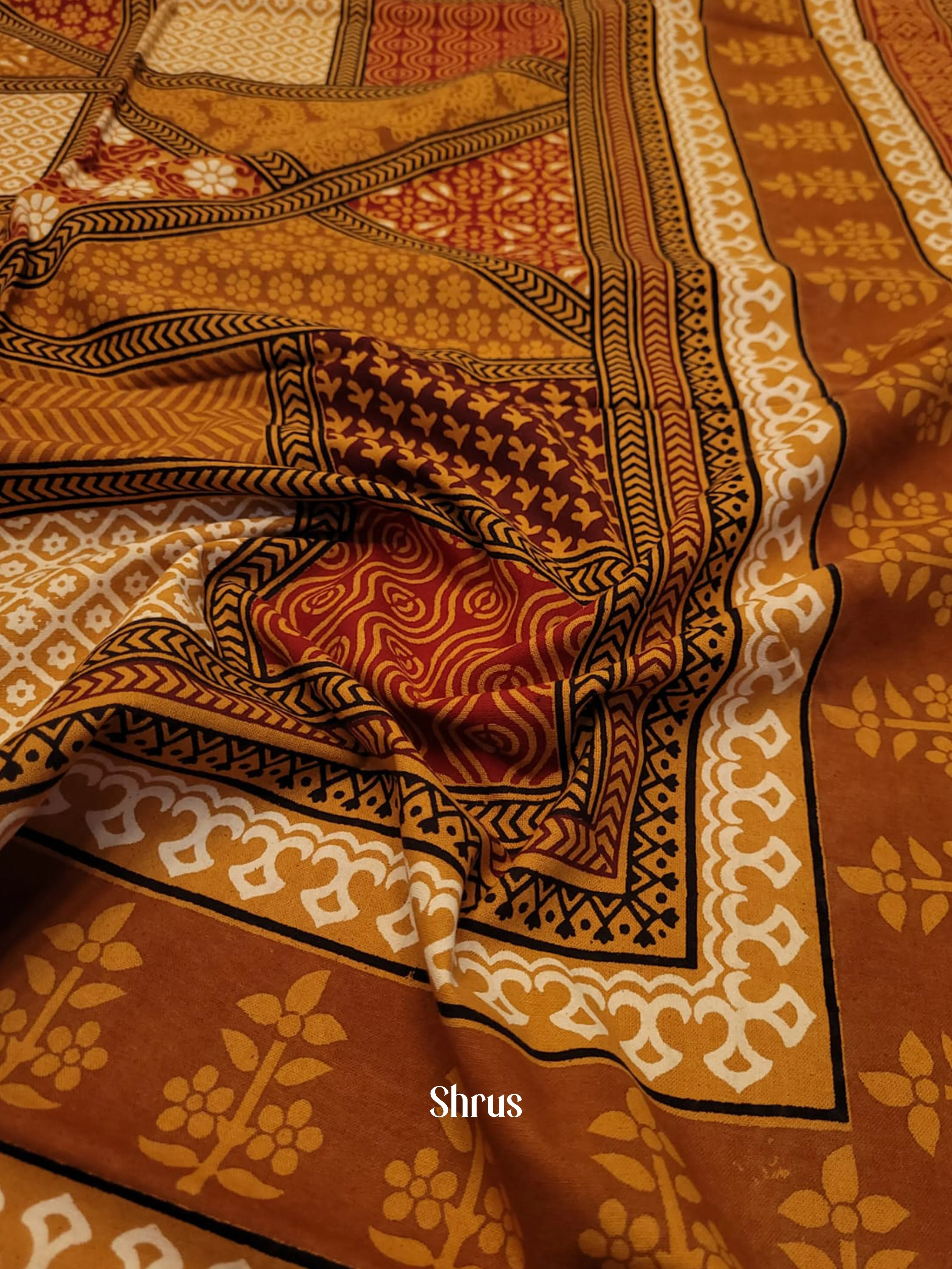 Mustard & Maroon -Bed Spreads