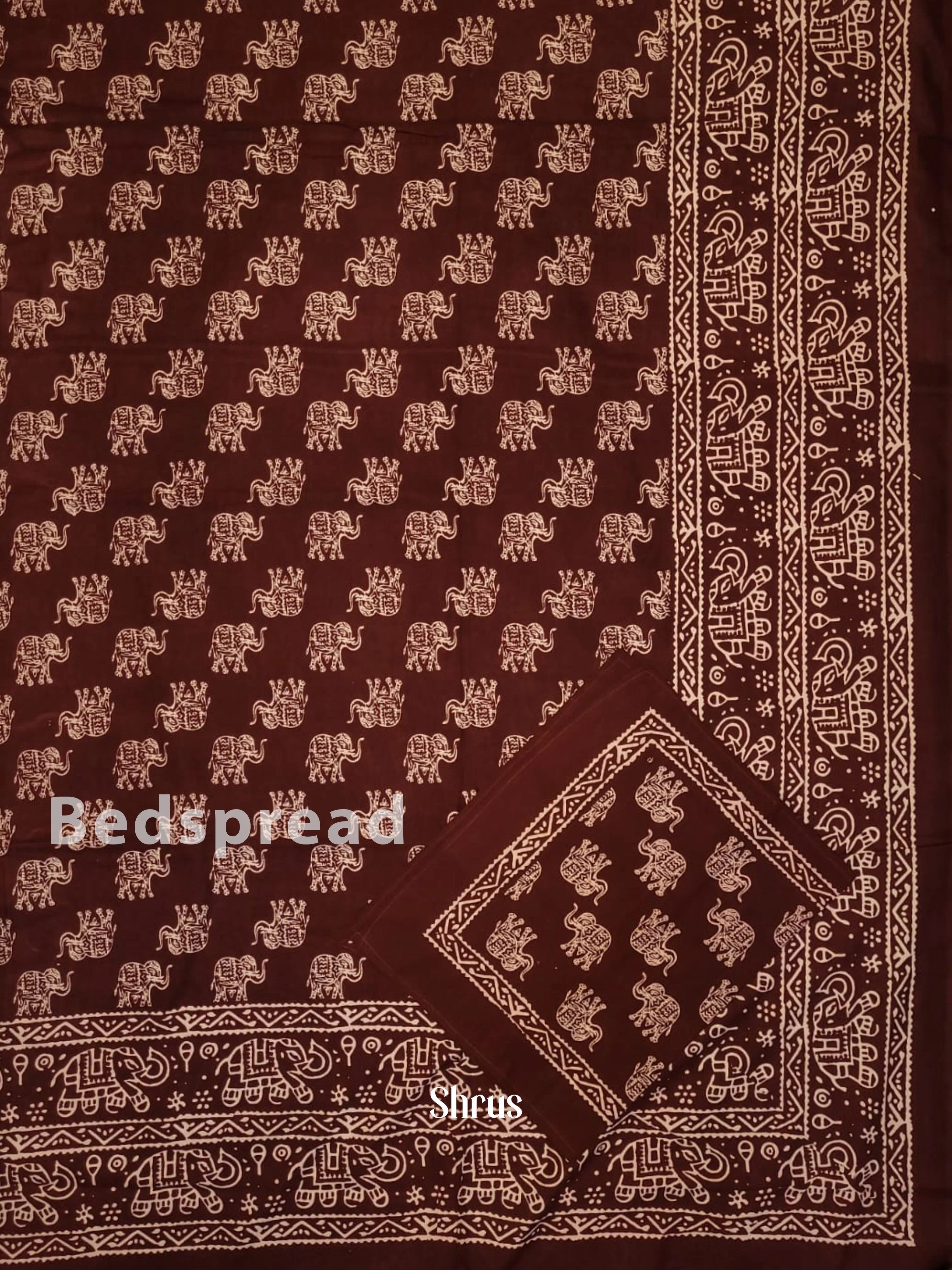 Maroon & Cream - Bed Spreads - Image 2