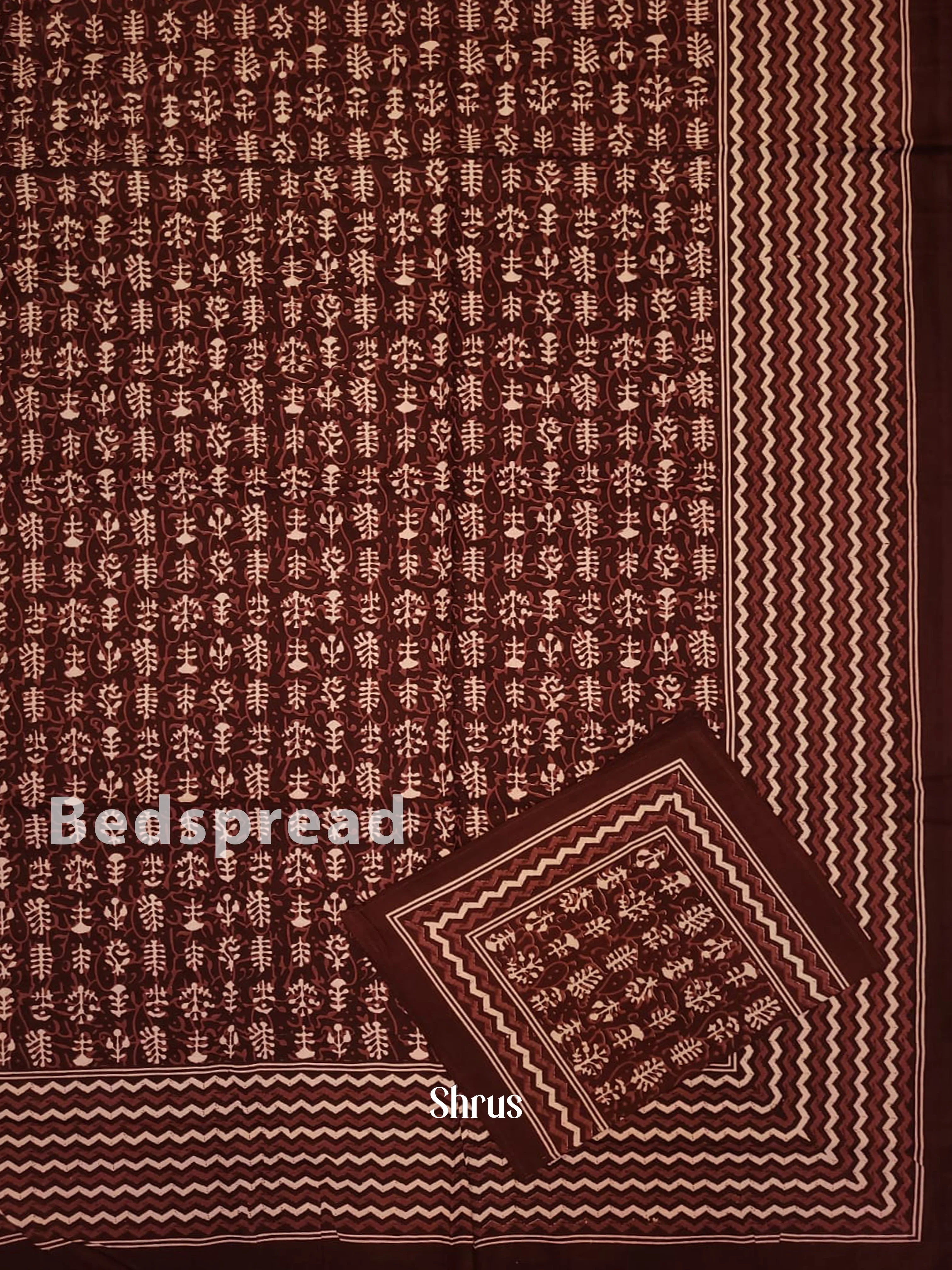 Maroon & Cream - Bed Spreads - Image 2