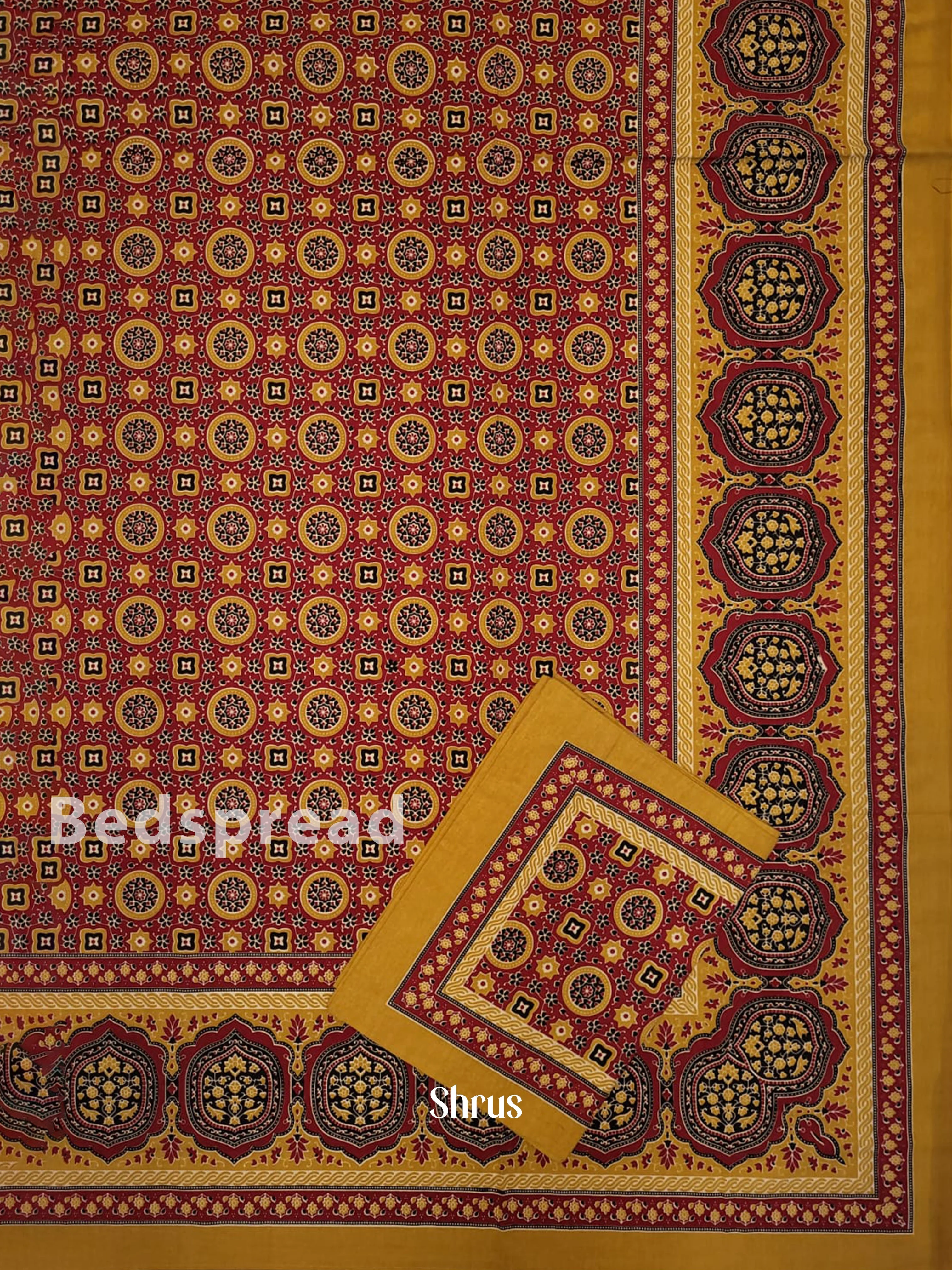 Maroon & Mustard -Bed Spreads - Image 2