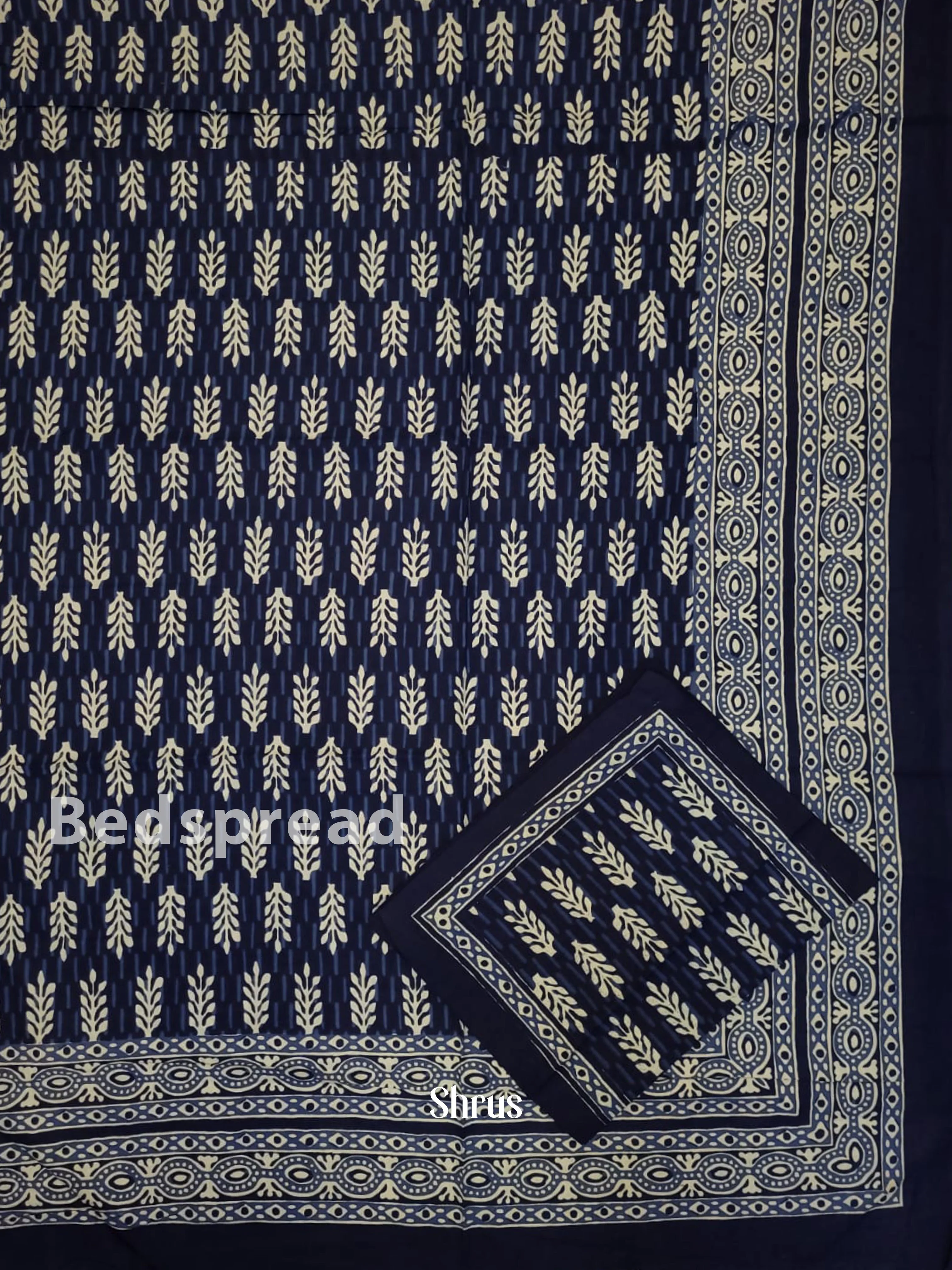 Indigo & Cream  -Bed Spreads - Image 2