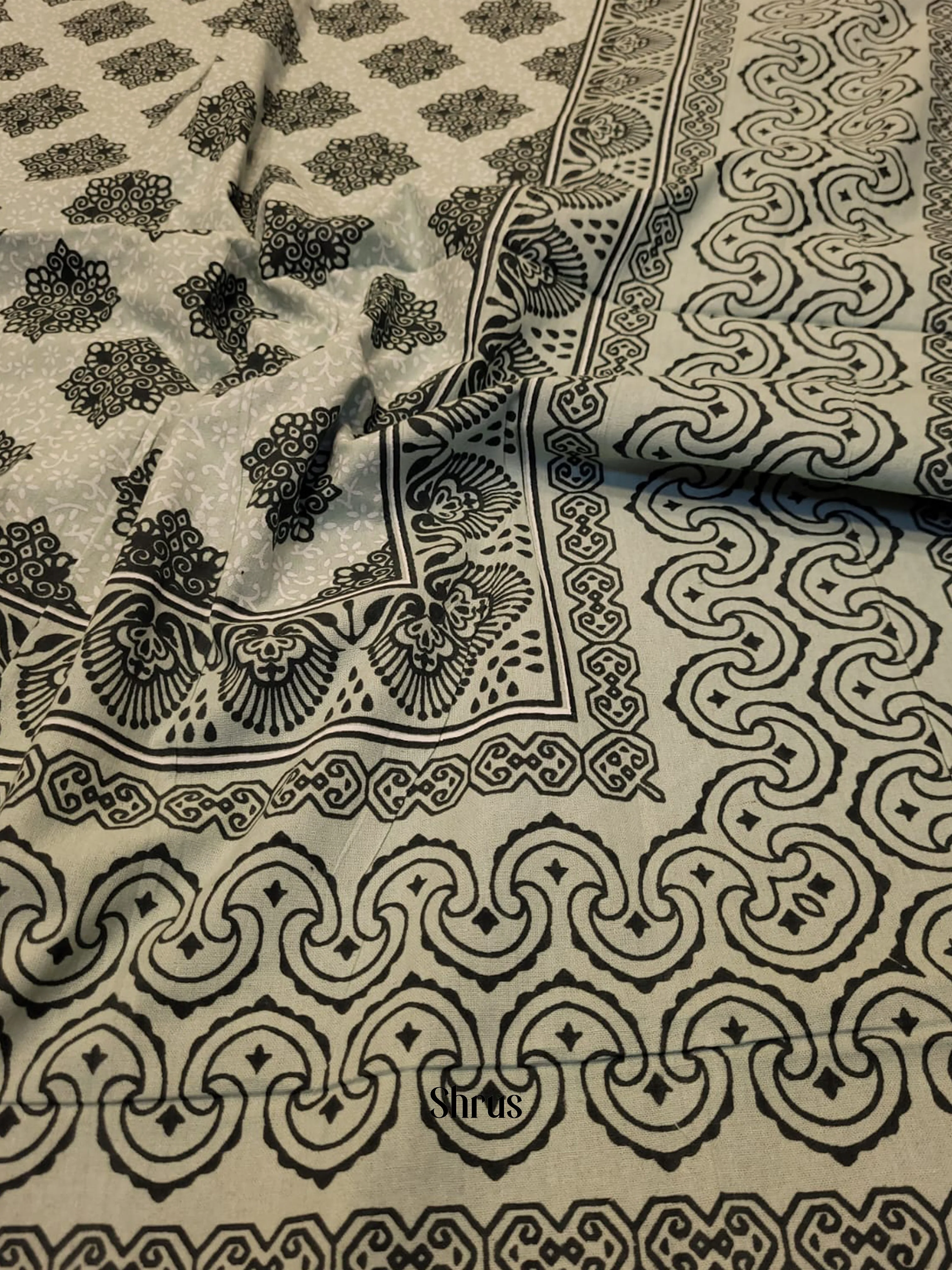 Greenish Grey & Grey - Bed Spreads