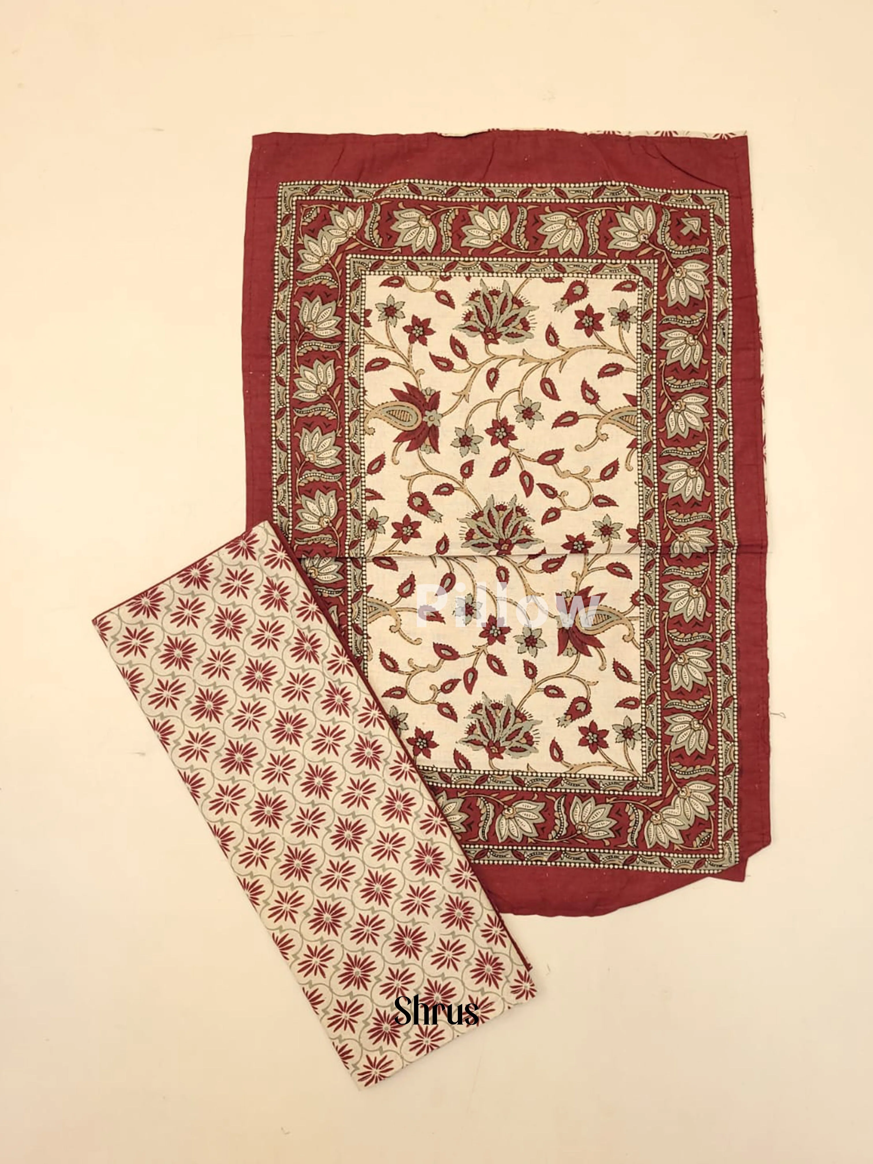 Cream & maroon - Bed Spreads - Image 3