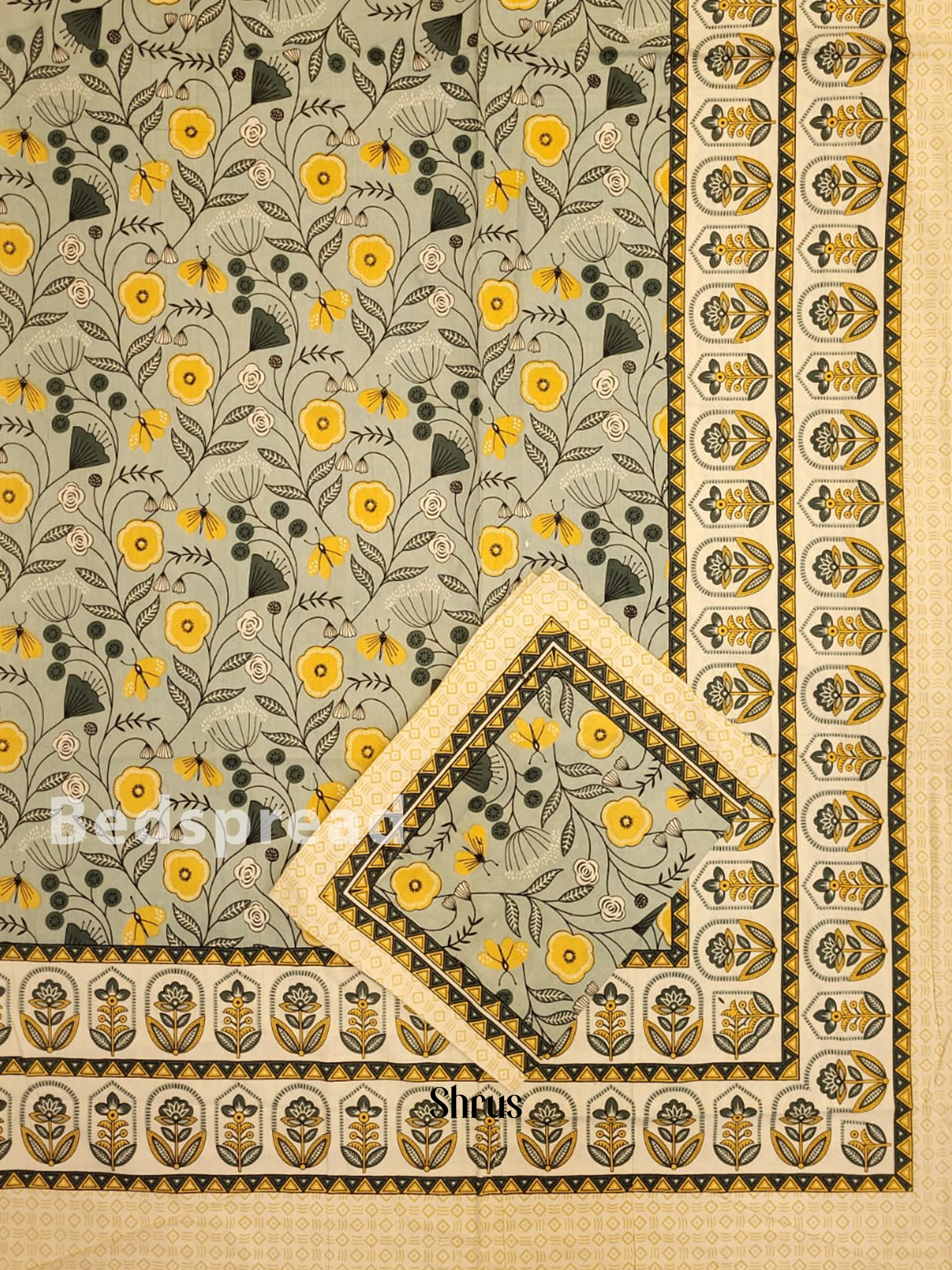 Grey & Yellow - Bed Spreads - Image 2
