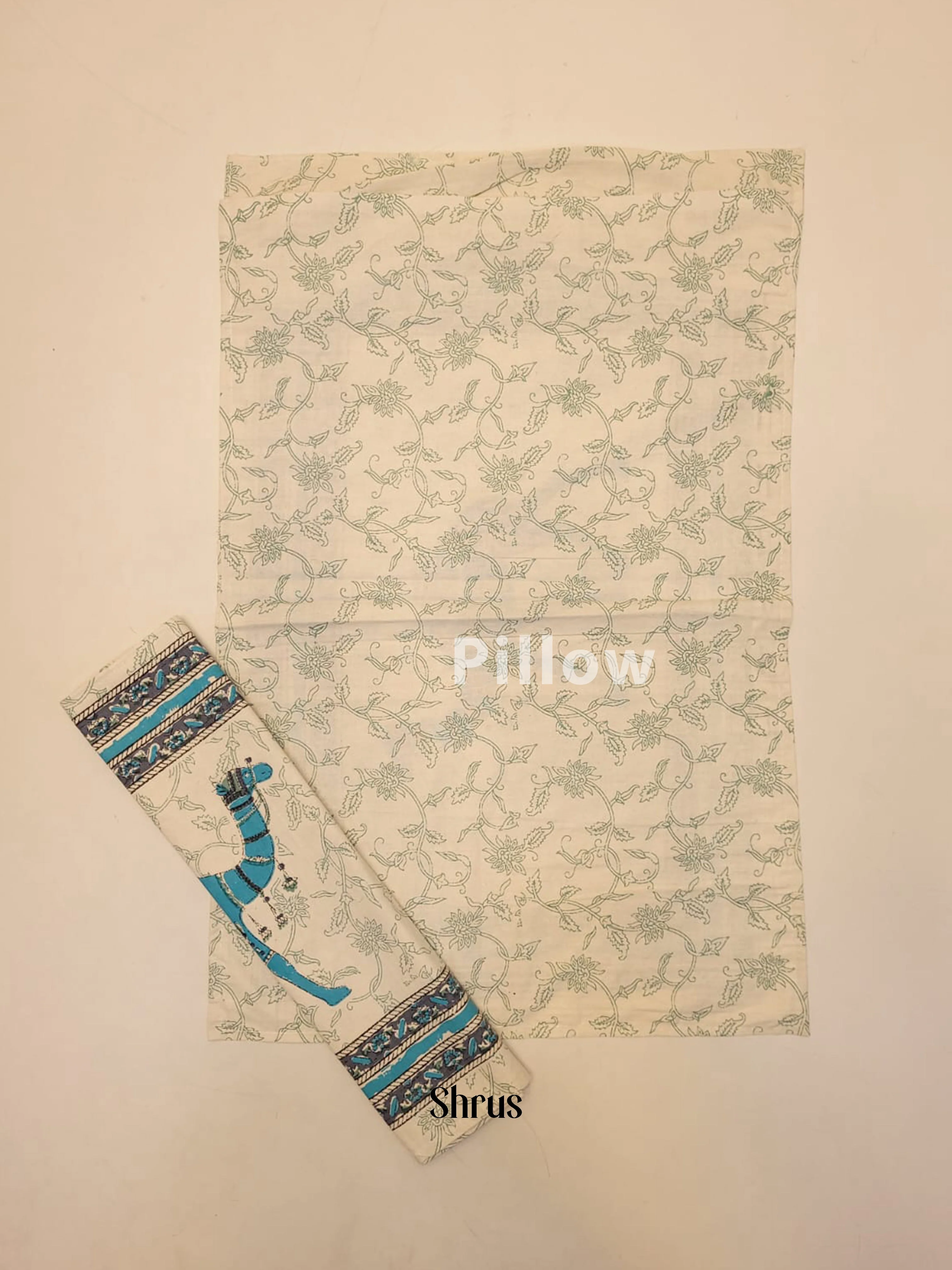 Cream & Blue -Bed Spreads - Image 3