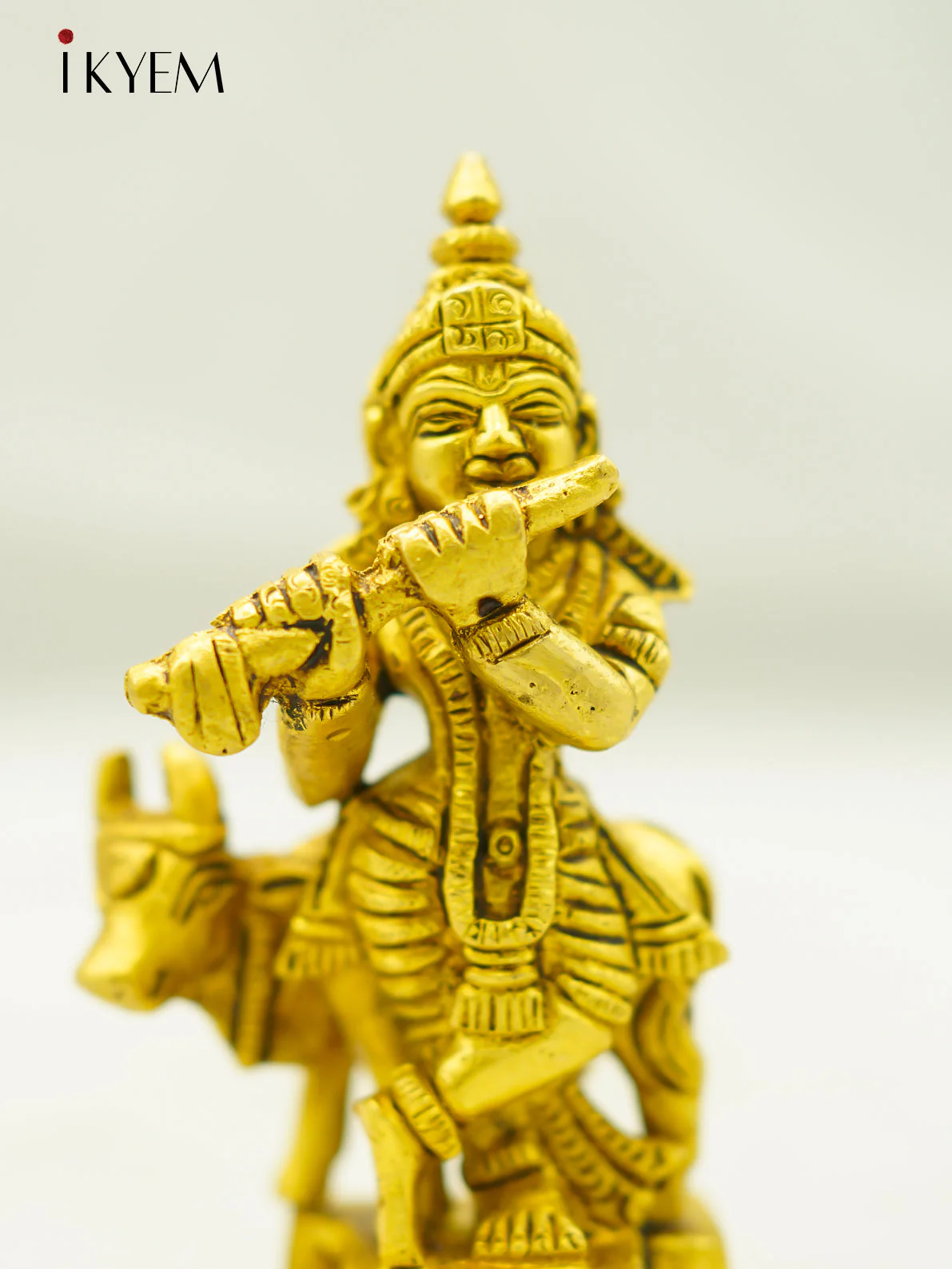 Brass Lord Krishna Idol - Image 3