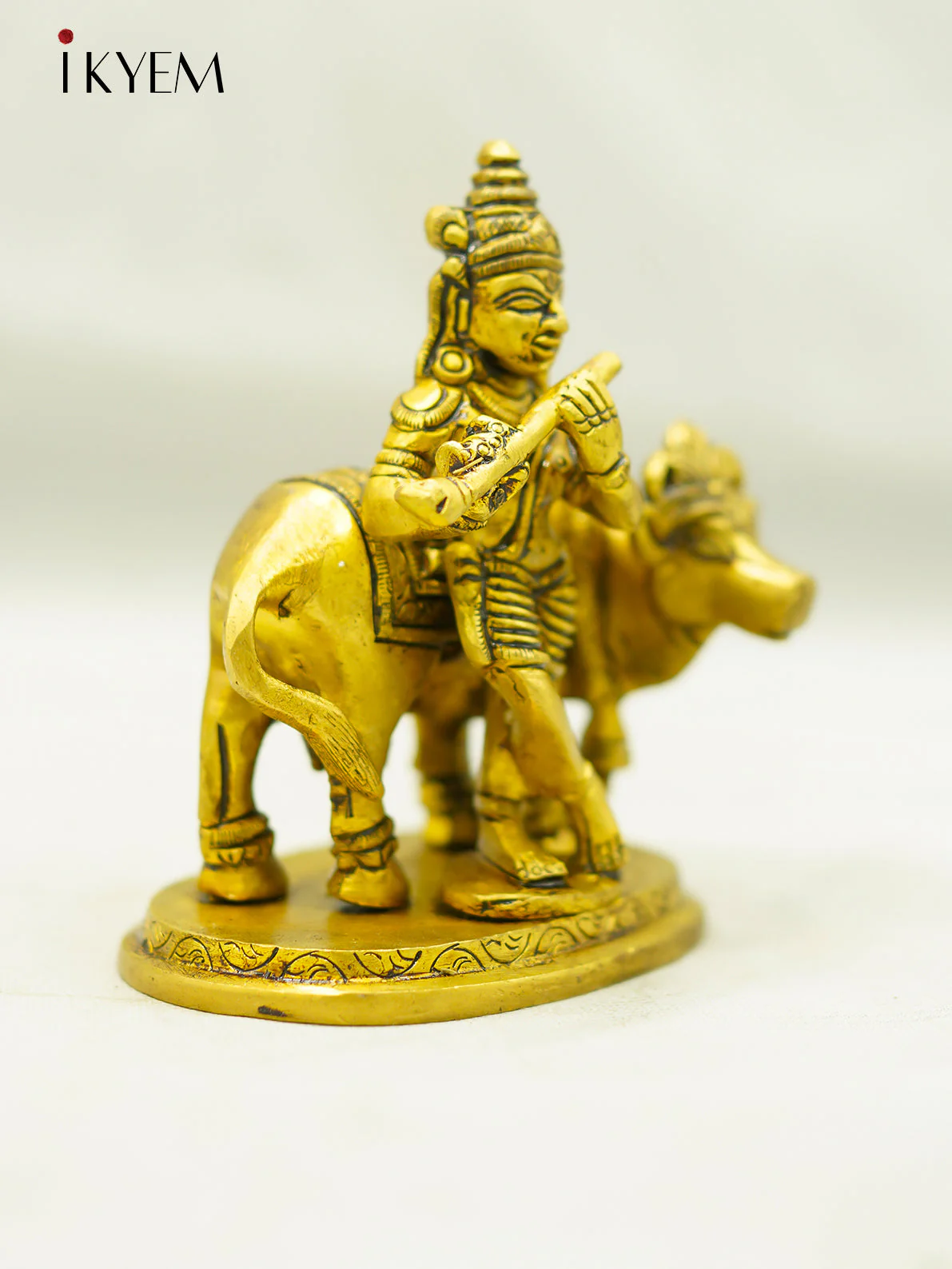 Brass Krishna Idol - 4 Inch- 4FJ14069 - Image 2