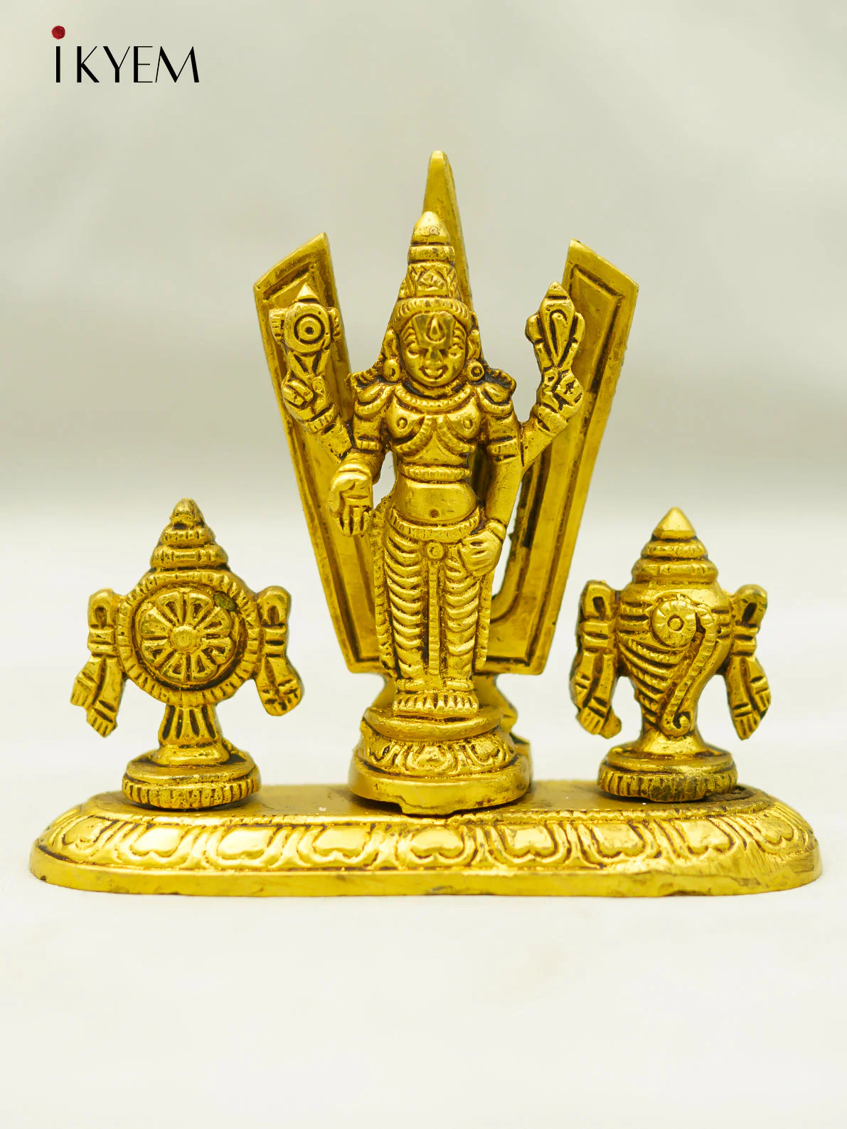 Brass Vishnu Namam, sangu, chakram