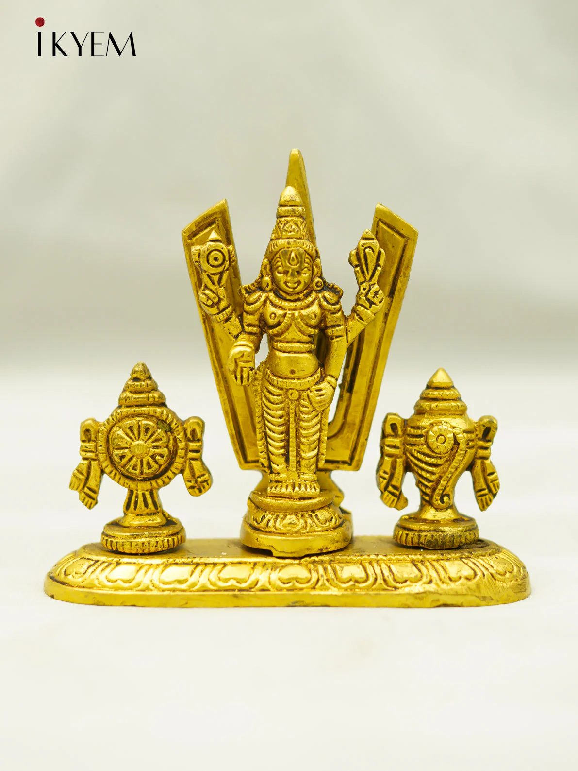 Brass Vishnu Namam, sangu, chakram - Image 2