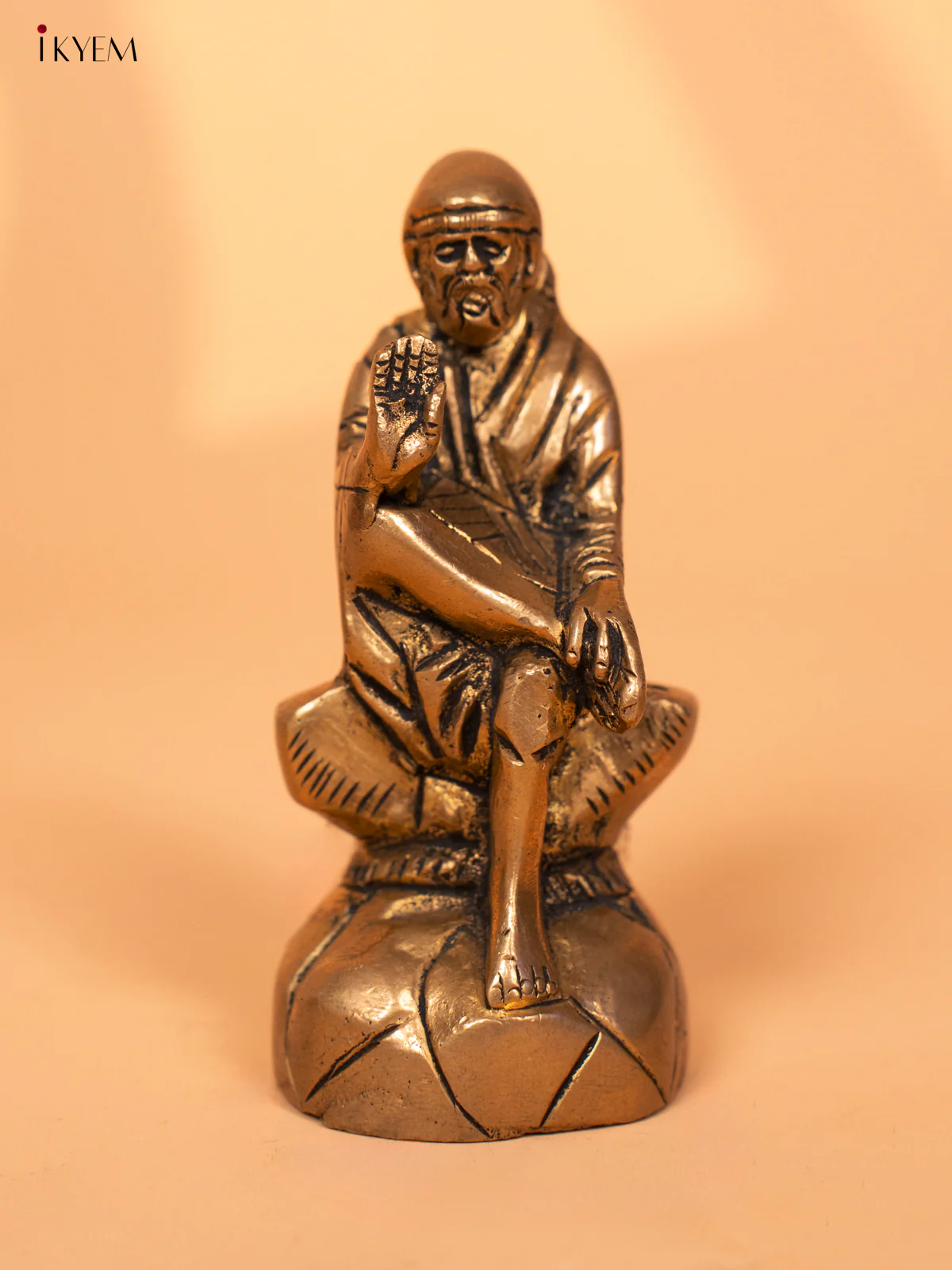 Brass Sai Baba Idol - 4.3 Inch- 4FJ14103