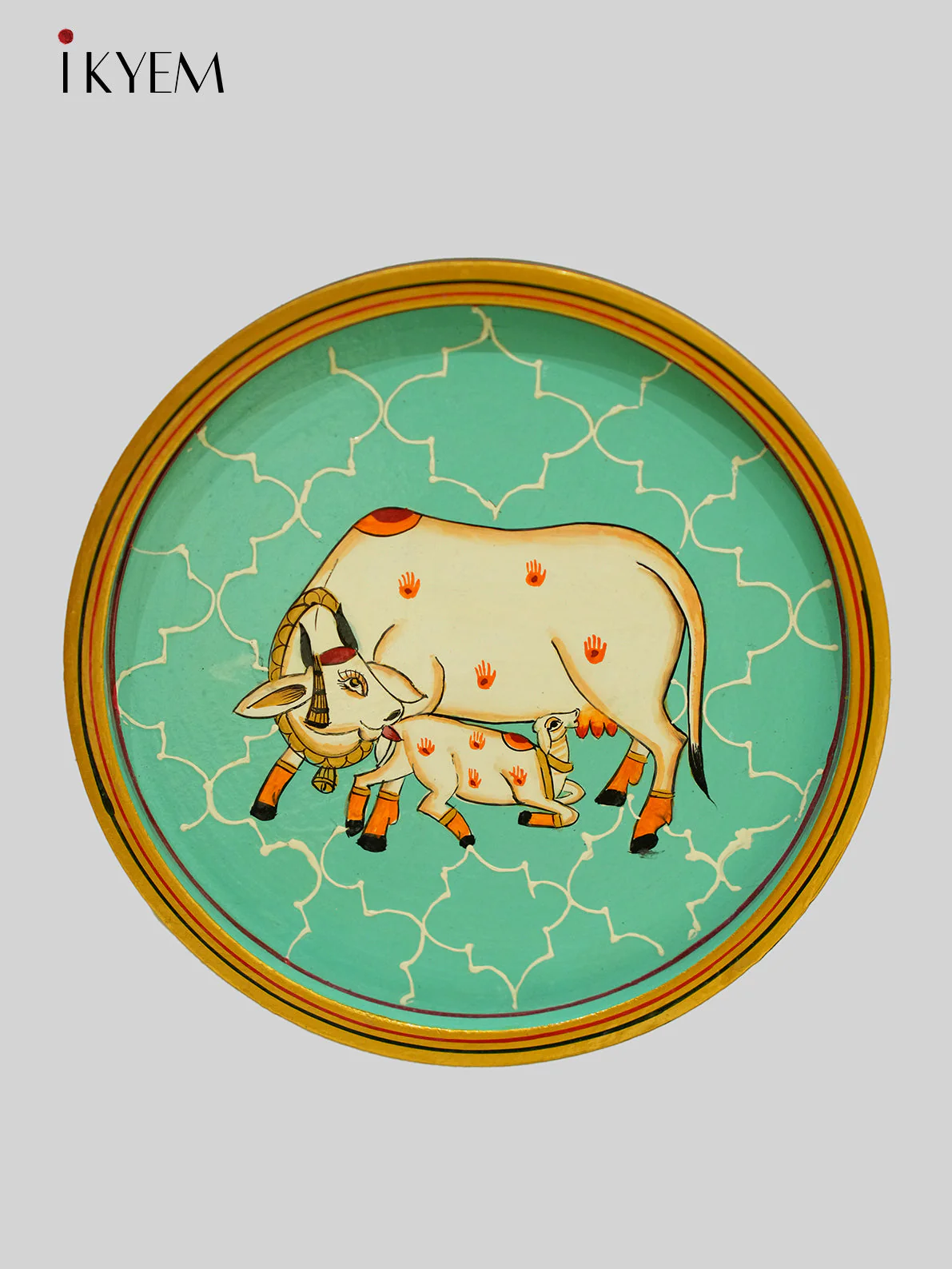 Handpainted wooden wall hanging plates