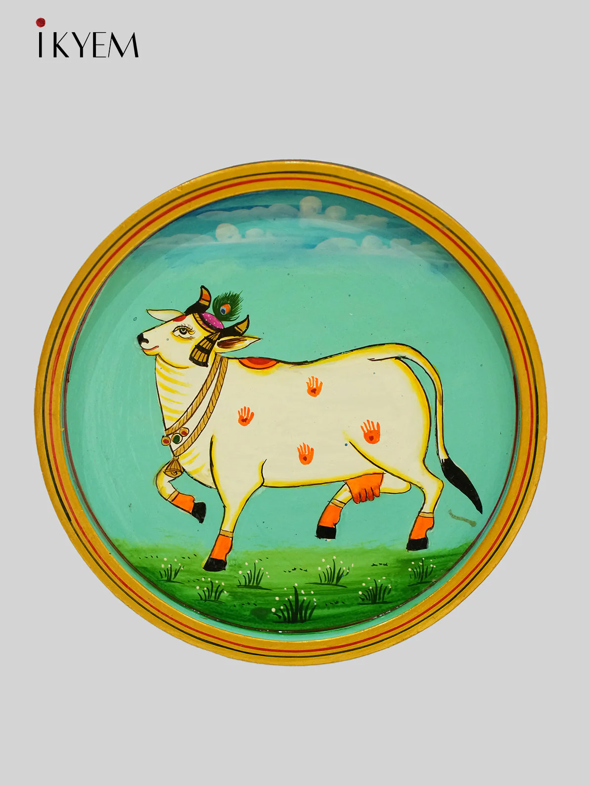 Handpainted wooden wall hanging plates