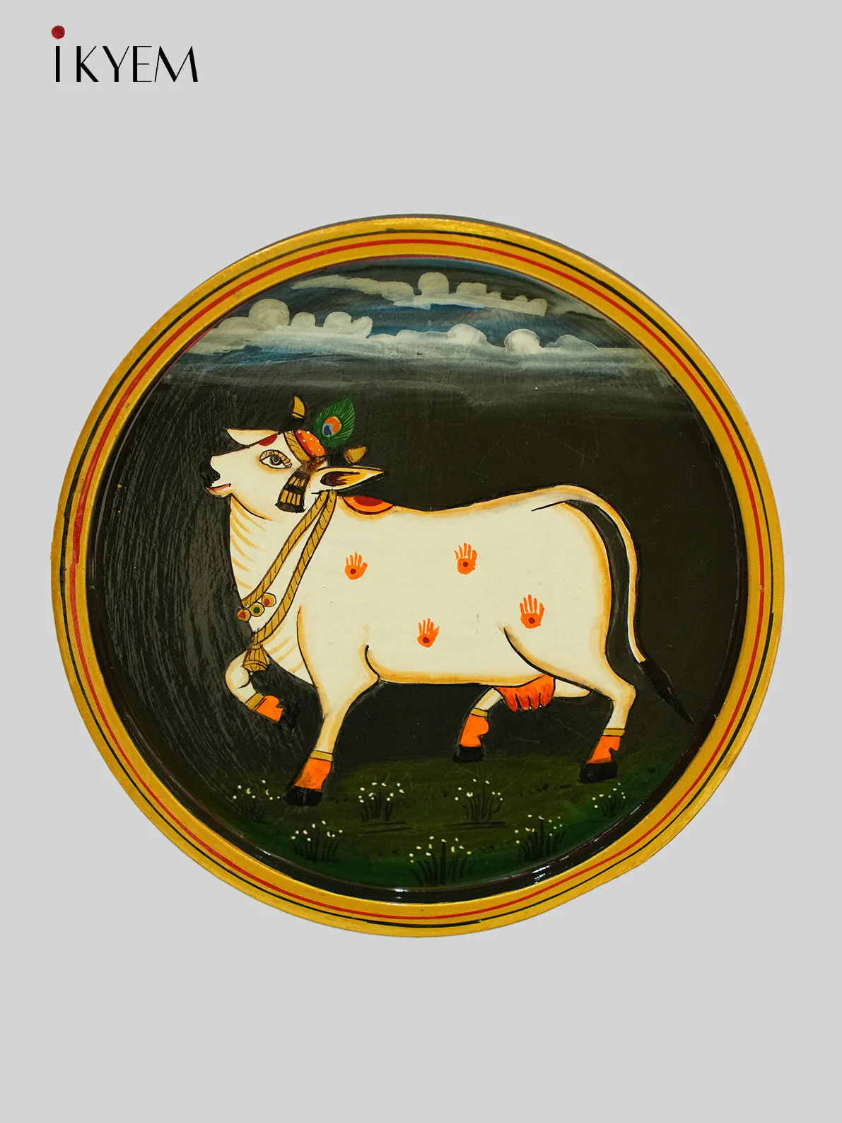 Handpainted wooden wall hanging plates