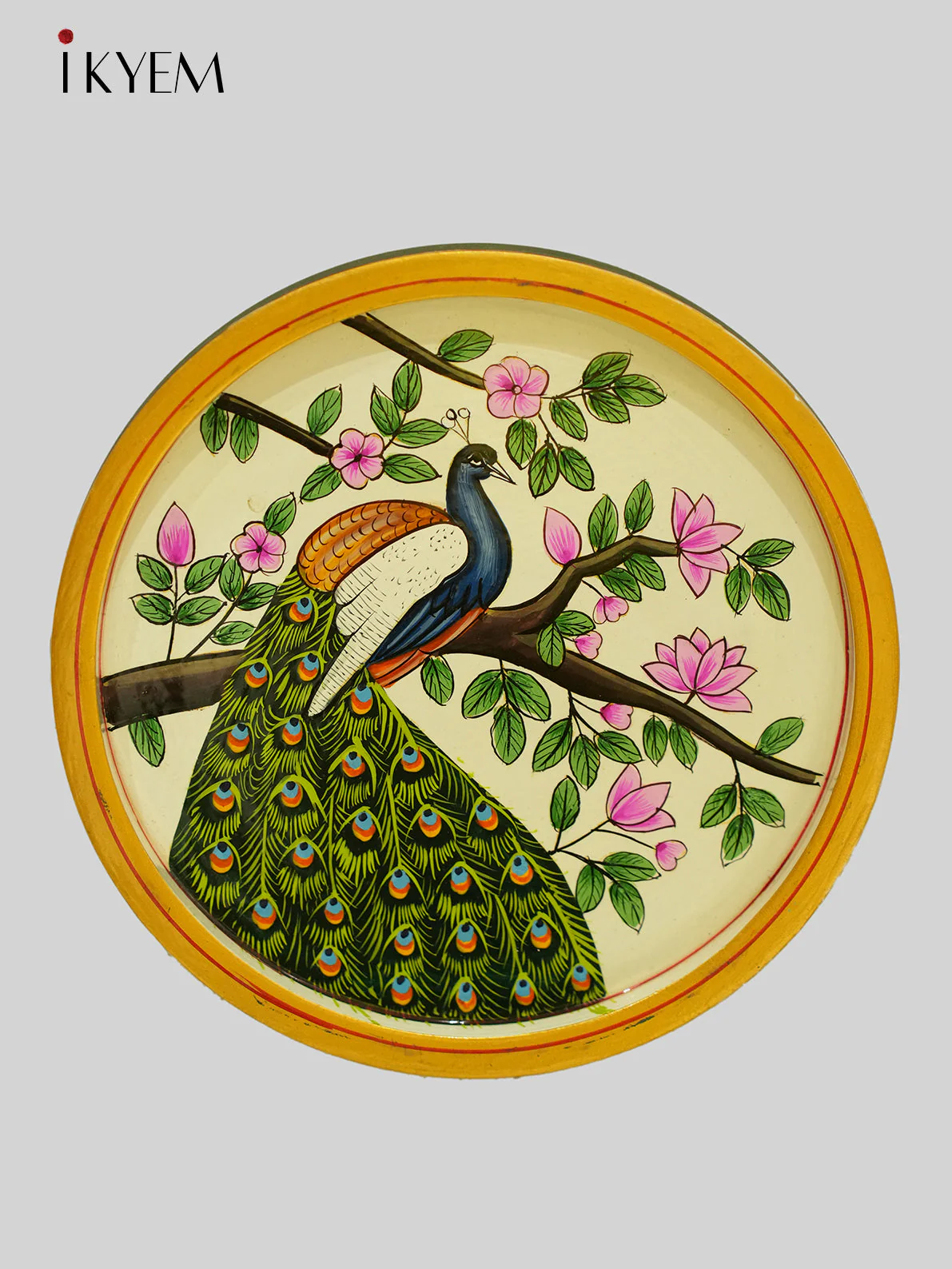 Peacock Handpainted wooden wall hanging plates