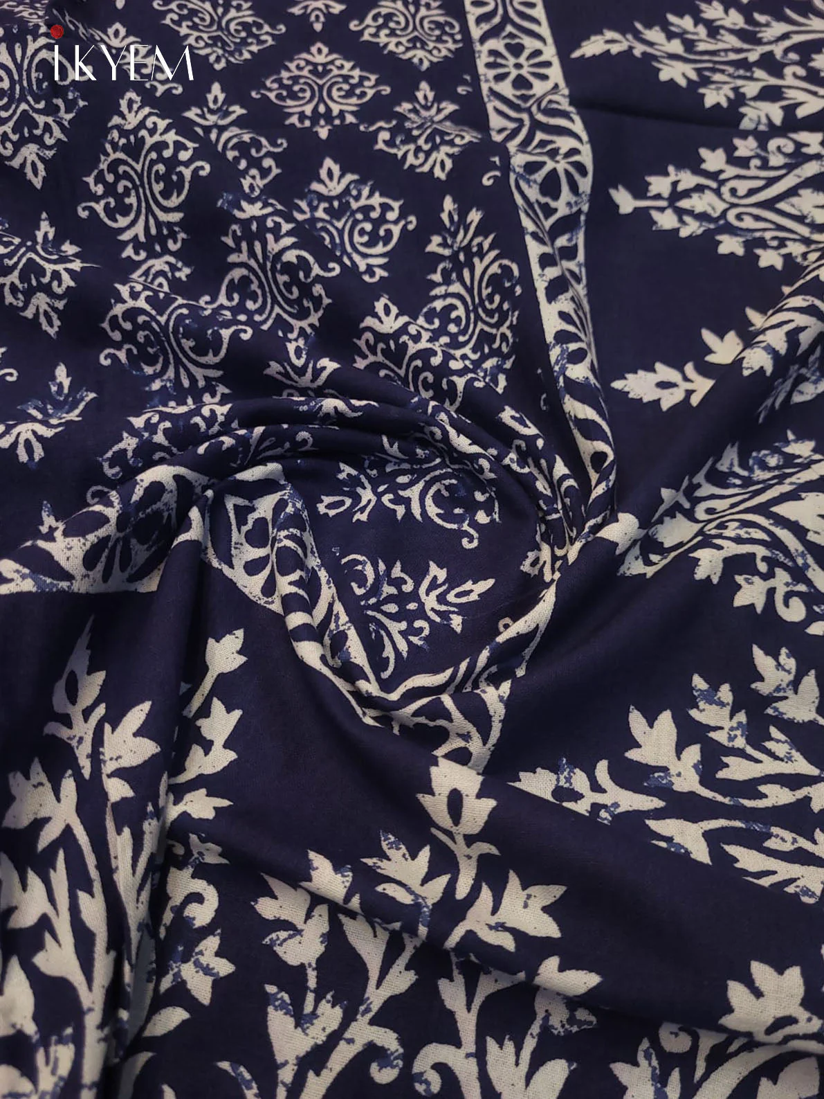 Indigo Blue & Cream - Bed Spread