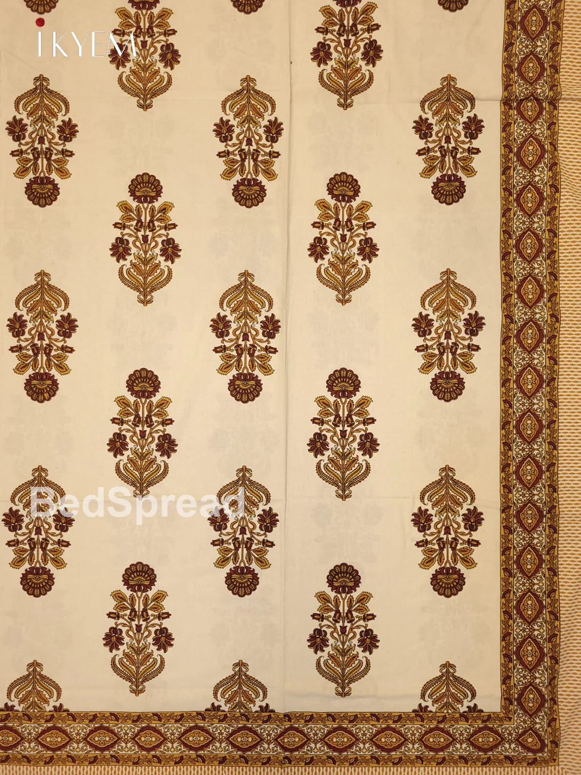 Cream & Brown - Bed Spread - Image 3