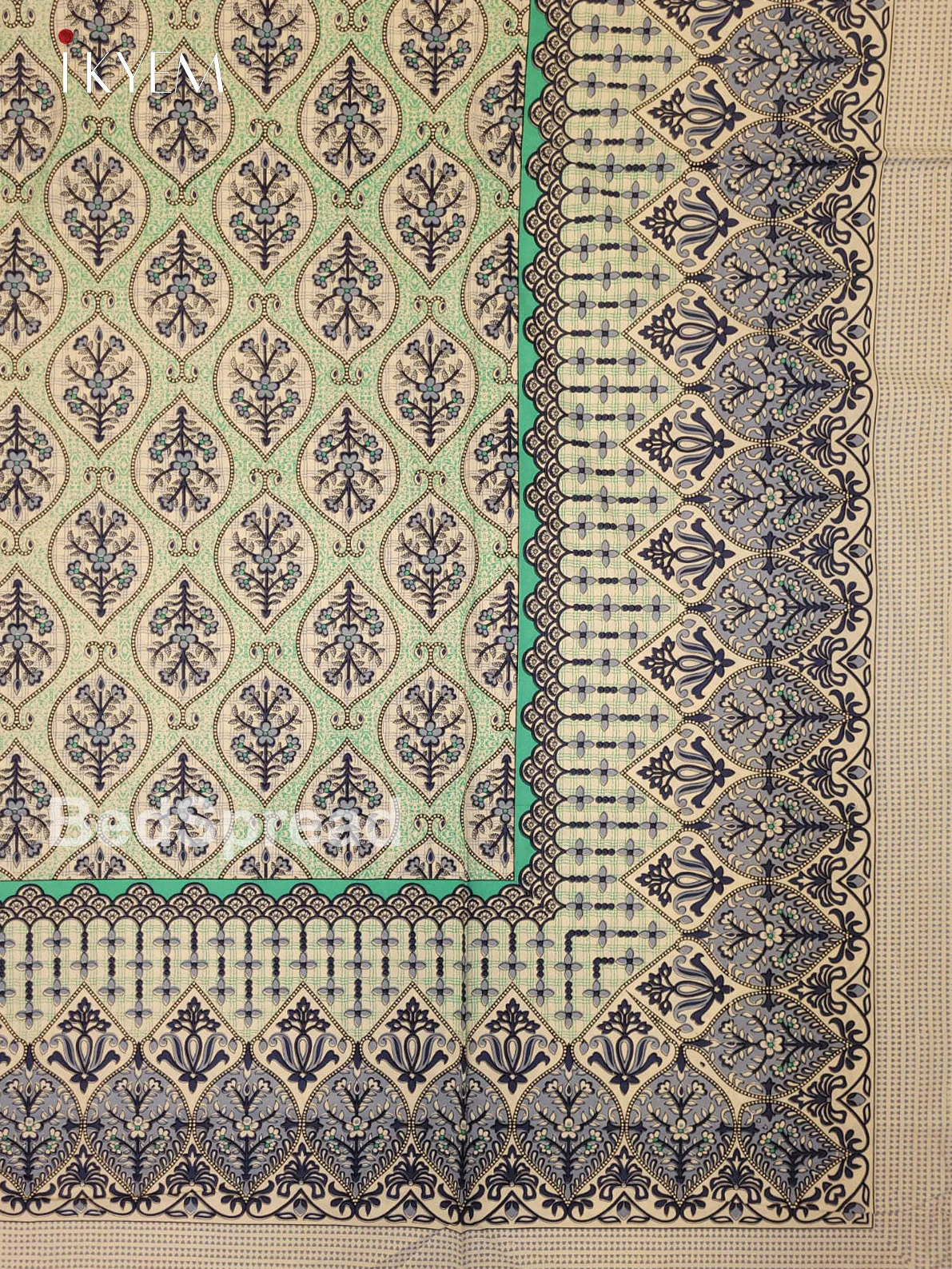Cream & Blue- Bed SPread - Image 3