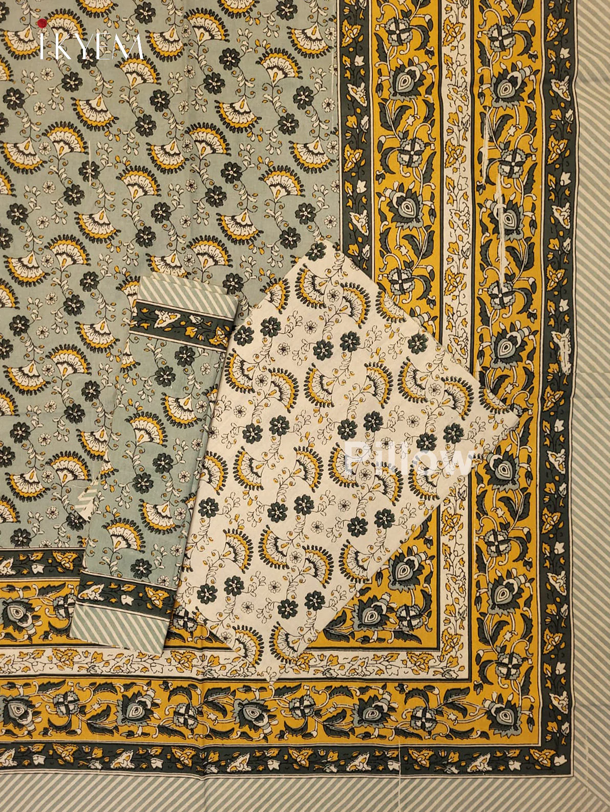 Grey & Yellow - Bed Spread - Image 2