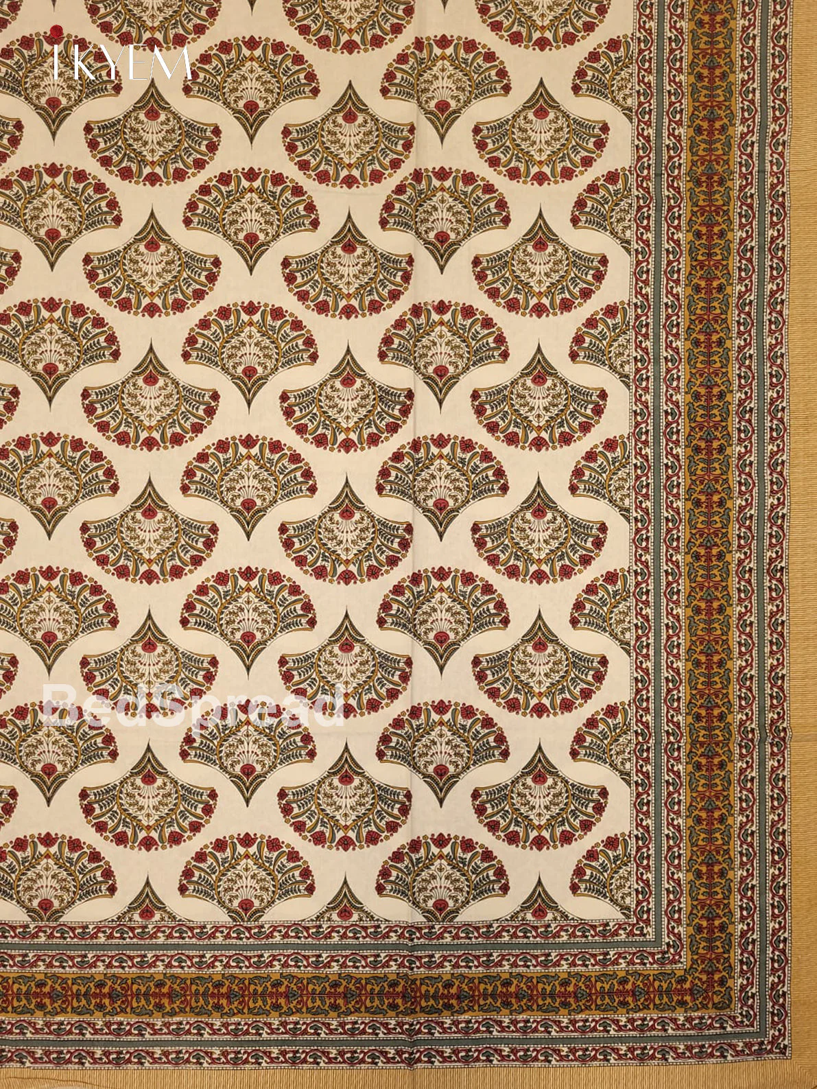 Cream & brown - Bed Spread - Image 3