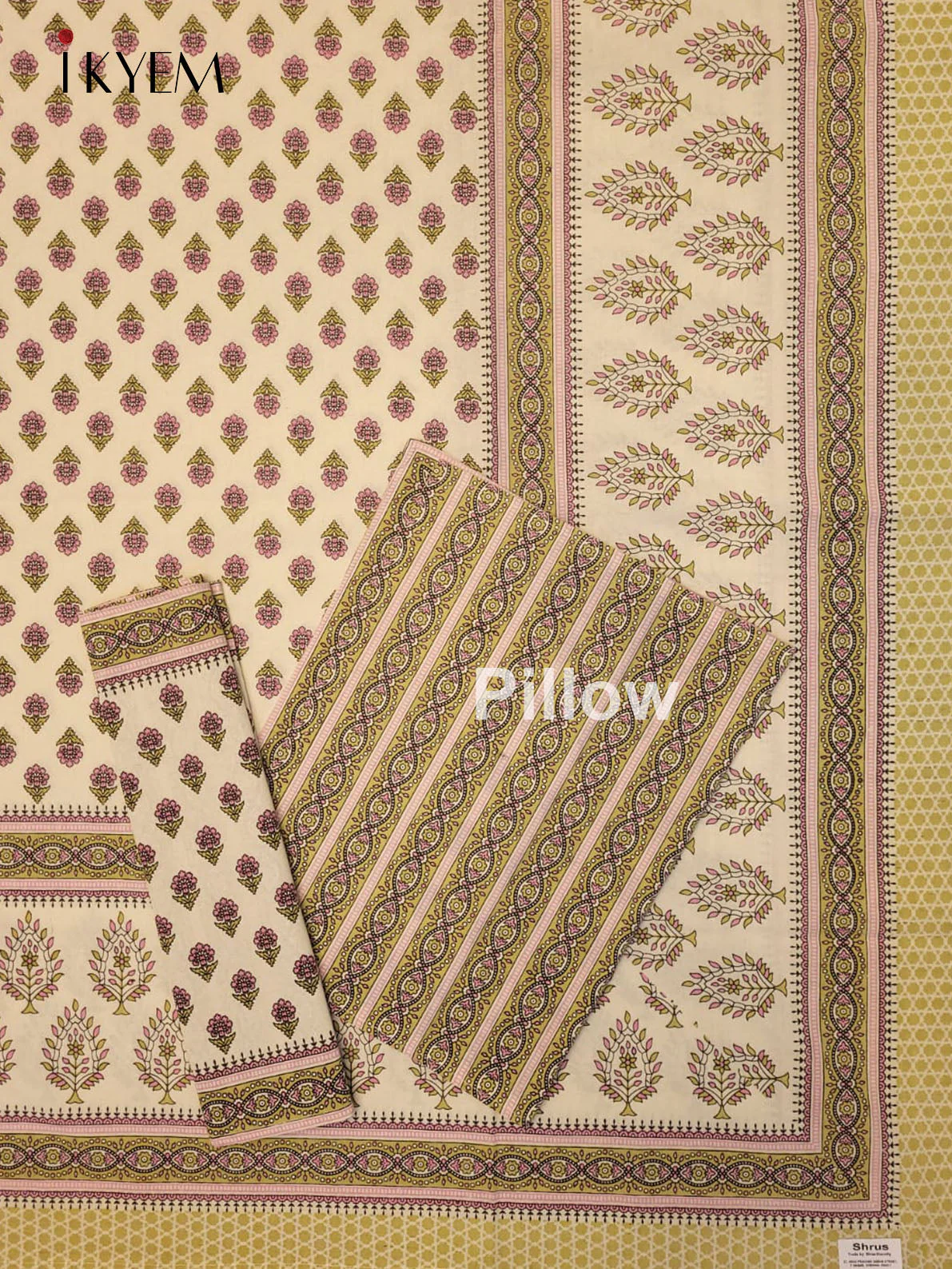 Cream & Green - Bed Spread - Image 2