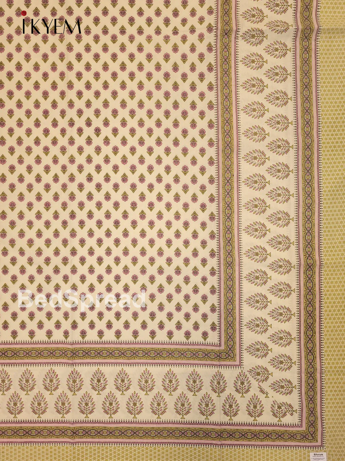 Cream & Green - Bed Spread - Image 3