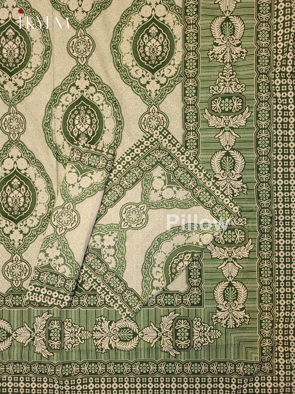 Cream & Green - Bed Spread - Image 2