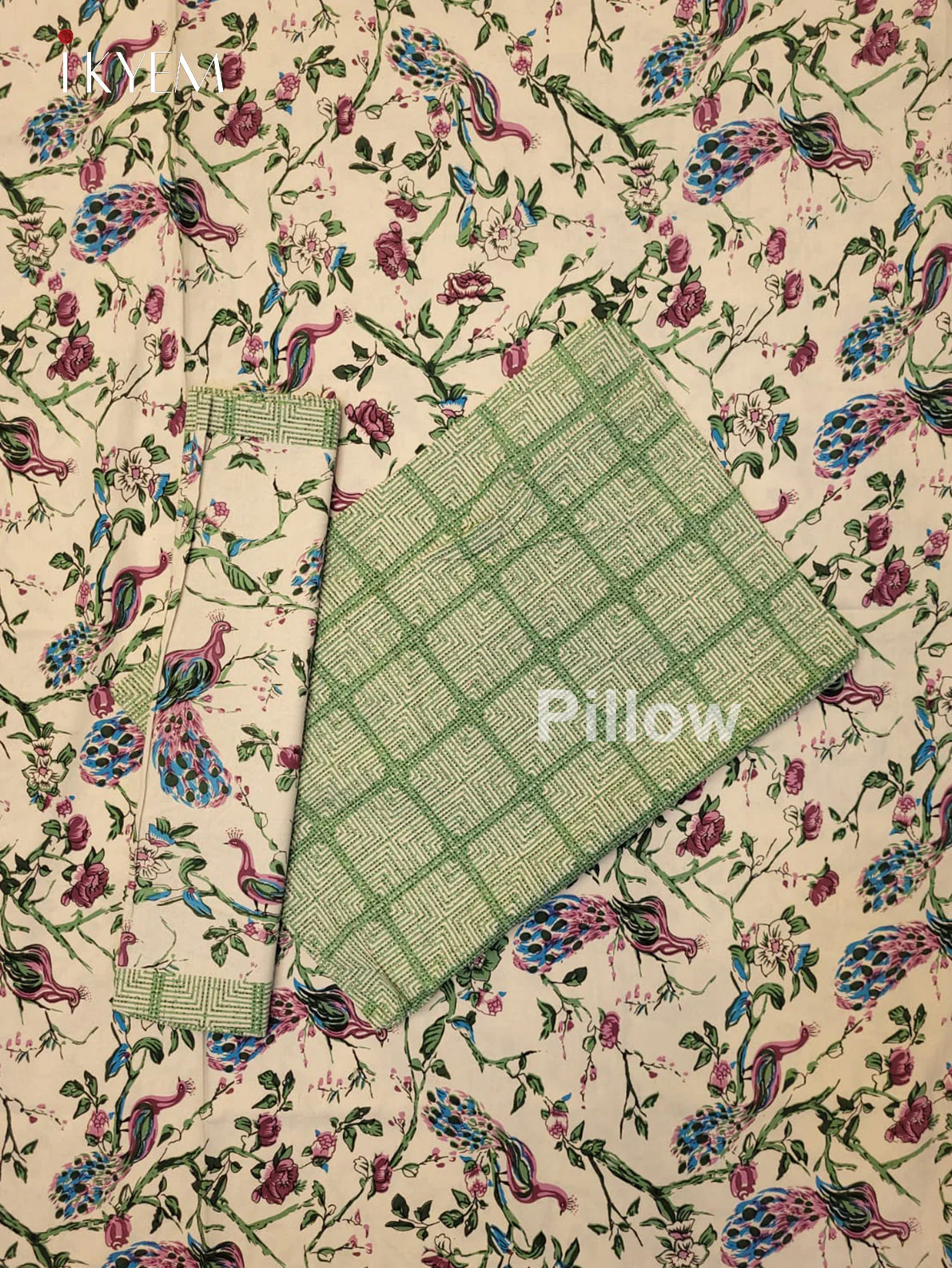 Cream & Green - Bed Spread - Image 2