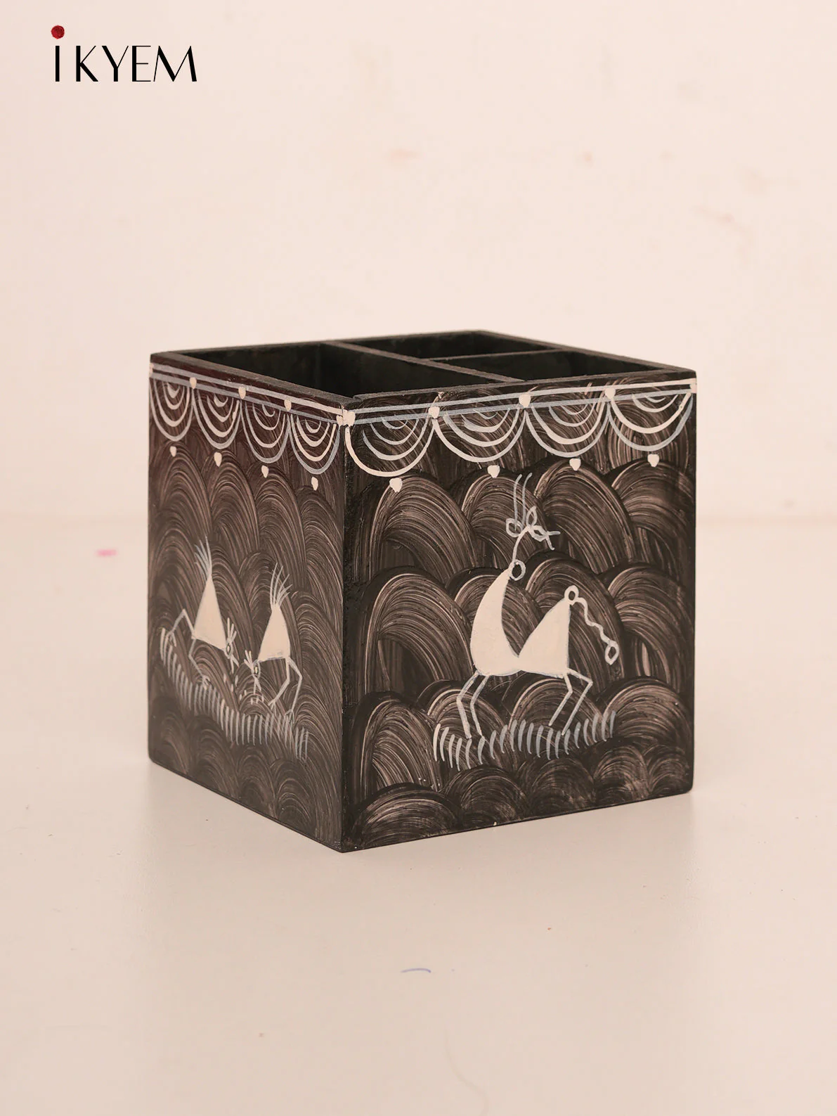 Hand Painted Warli Pen Stand - Image 2