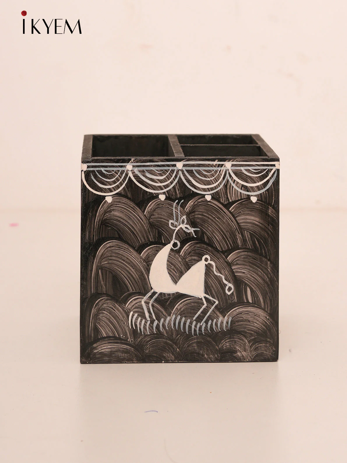 Hand Painted Warli Pen Stand - Image 3