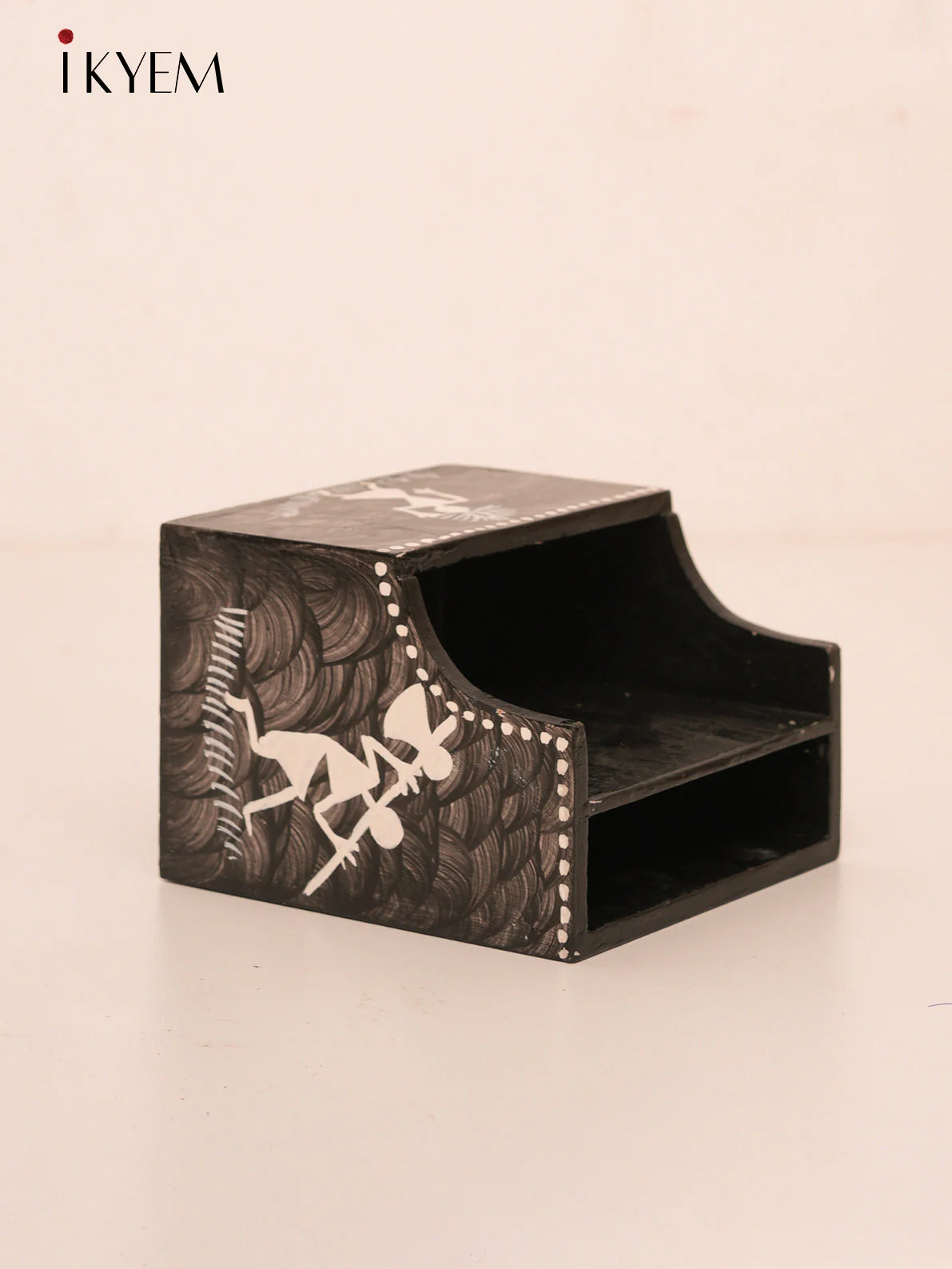 Hand Painted Warli Pen Stand 4 Inch - 4GJ03593 - Image 3