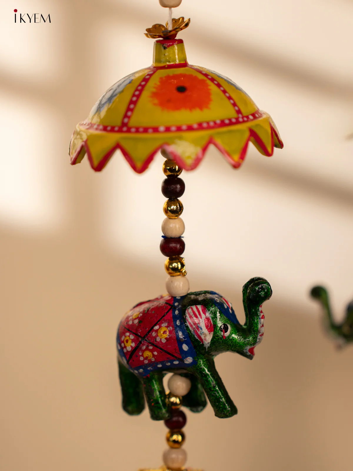 Handcrafted Wooden Elephant Thoran (Set of 2) - 4GJ03864 - Image 3