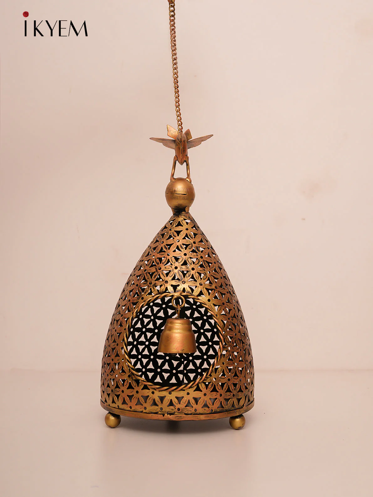 Brass Hanging Jalli Lamp - Image 3