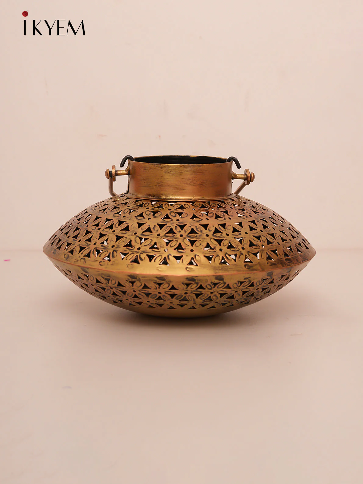 Brass Hanging Jalli pattern Candle Holder