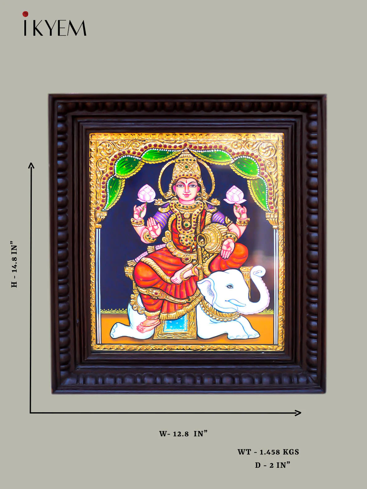 Goddess Lakshmi Tanjore Painting - Image 2