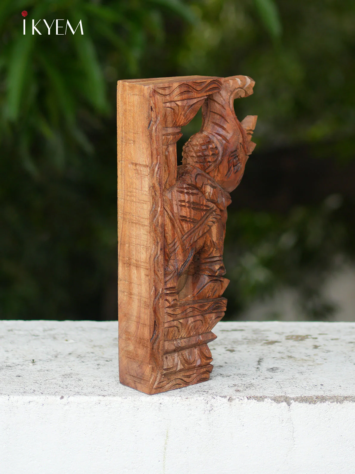 Hand Carved Wooden Elephant Bracket (pair) - Image 4