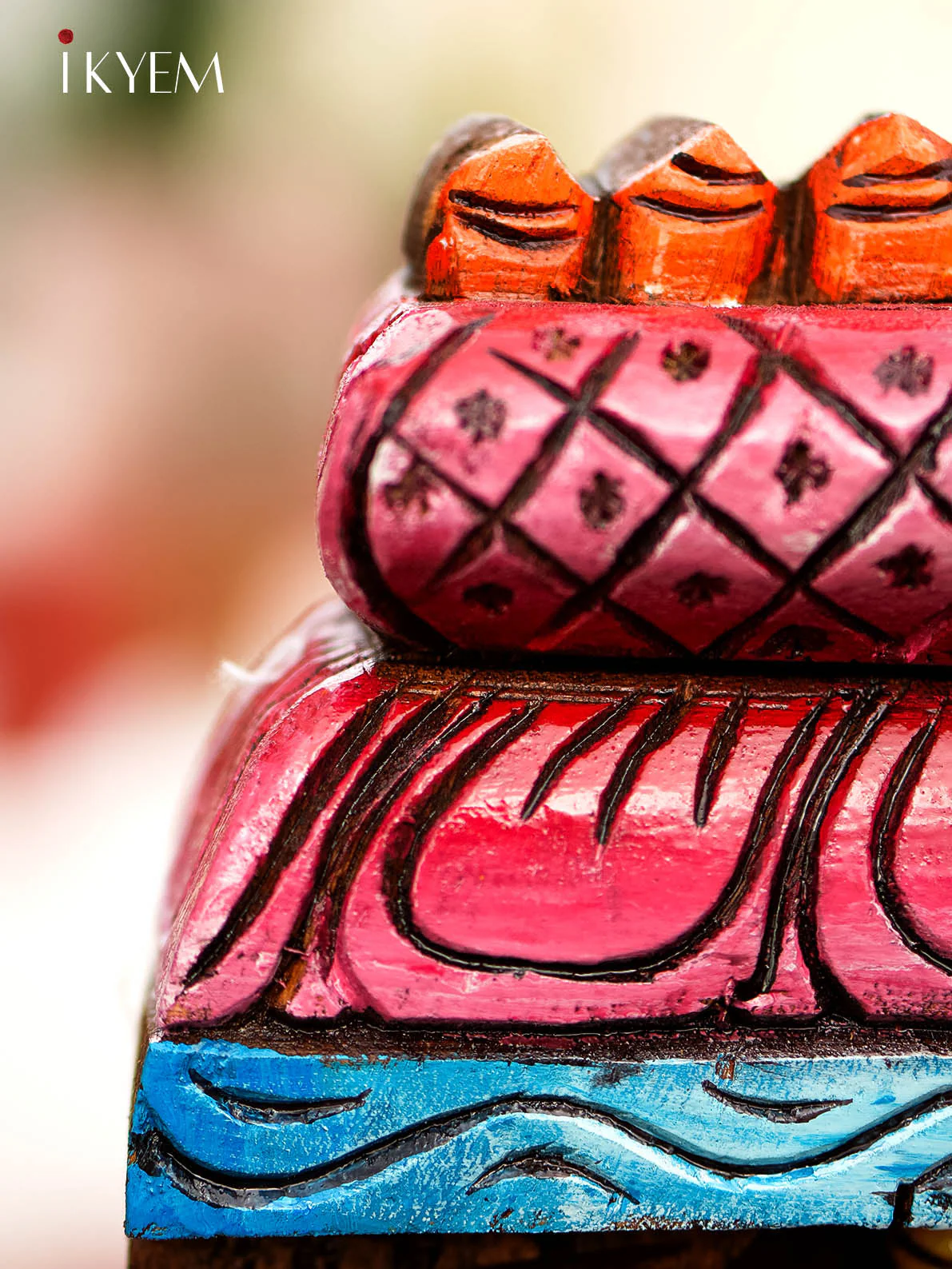Hand painted Wooden Lord Muruga Temple Panel - Image 4