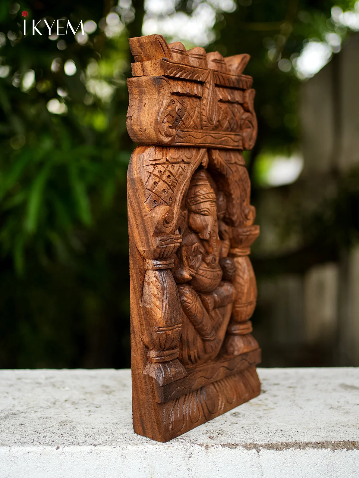 Hand Carved Ganesha in temple Frame - Image 4