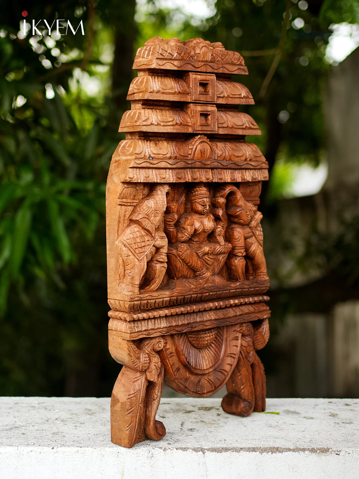 Hand Carved Lakshmi in Temple Frame - 4GJ09017 - Image 4