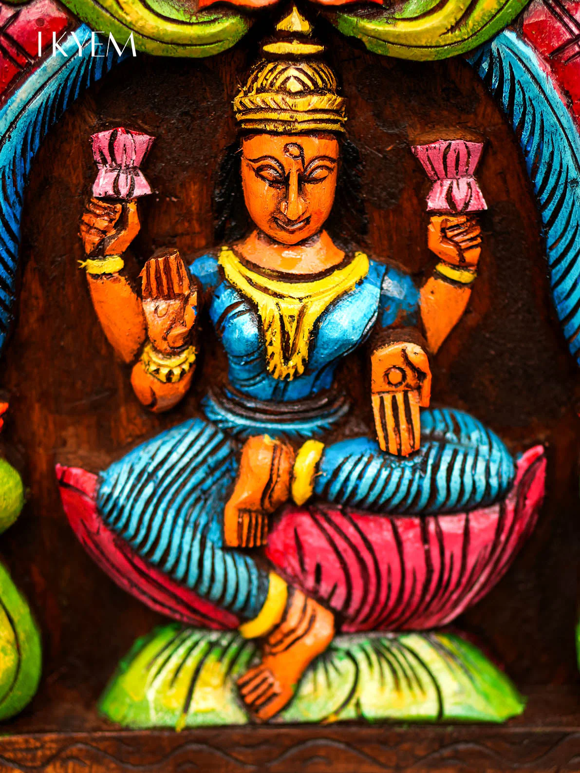 HandPainted Wooden Lakshmi Panel - Image 2
