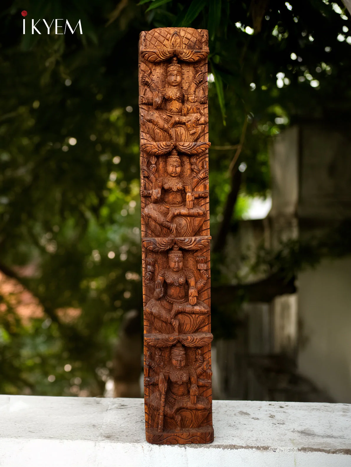 Hand Carved Asta Lakshmi Panel - Image 3