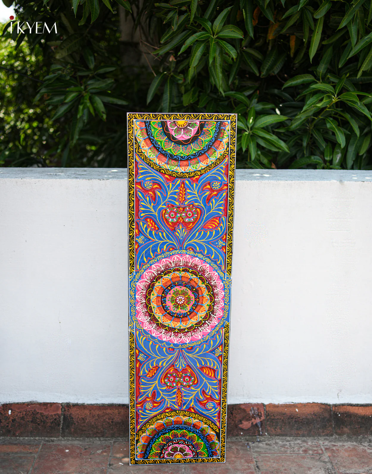Hand-painted Carved Wood Panel - Image 2