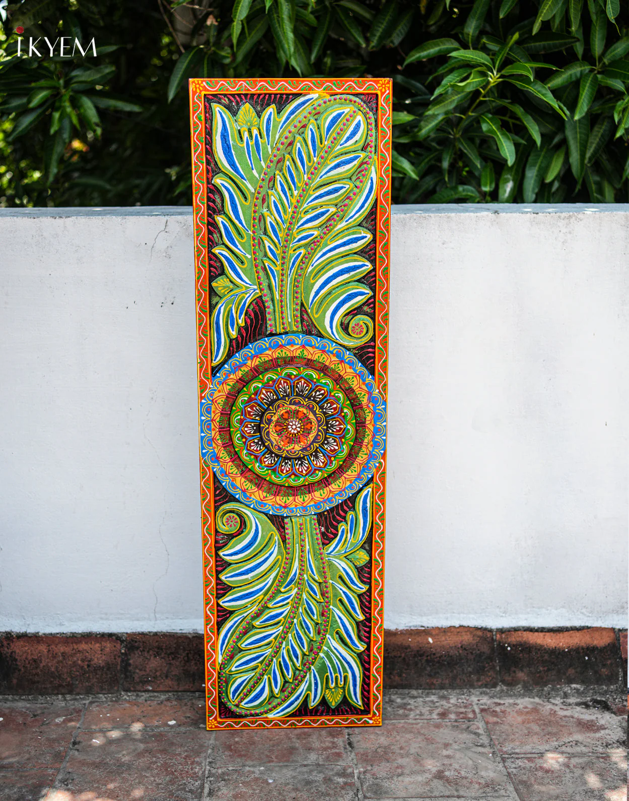 Hand-painted Carved Wood Panel - Image 2