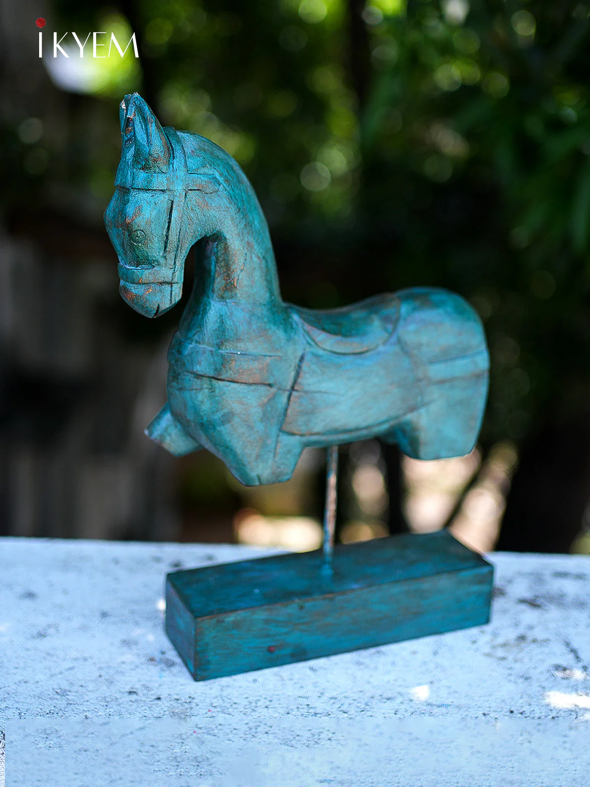Wooden Horse Stand (Turquoise) - Image 2